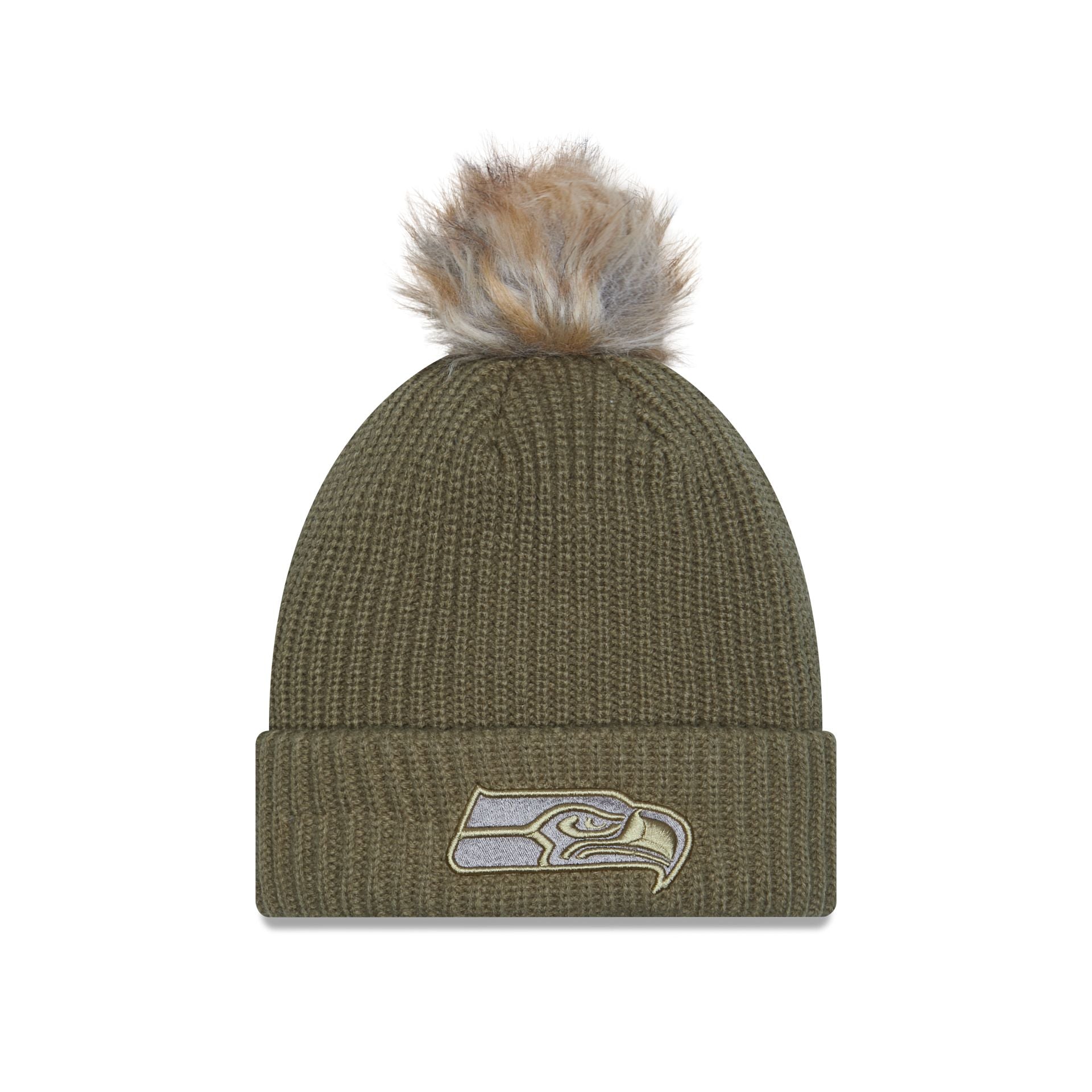 Seattle Seahawks 2025 Salute To Service Women's Pom Knit Hat