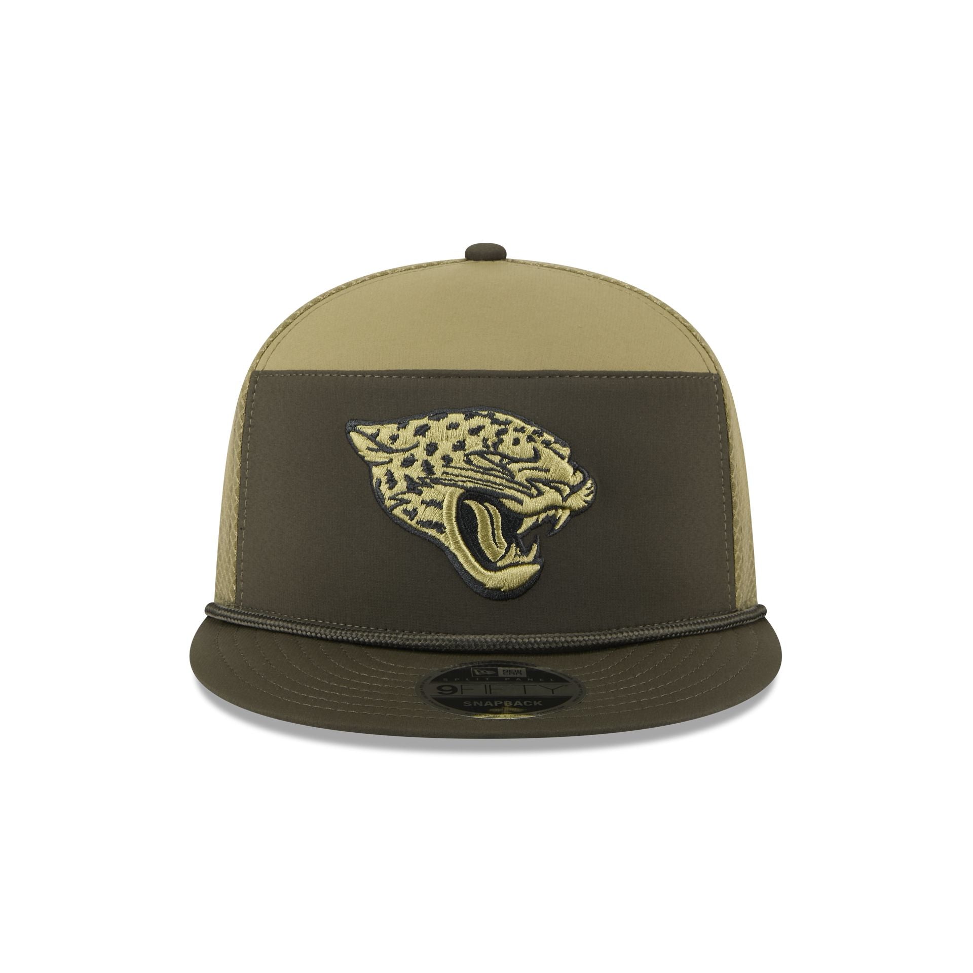 Alternative view of Jacksonville Jaguars 2025 Salute To Service Split Panel 9Fifty Trucker Hat