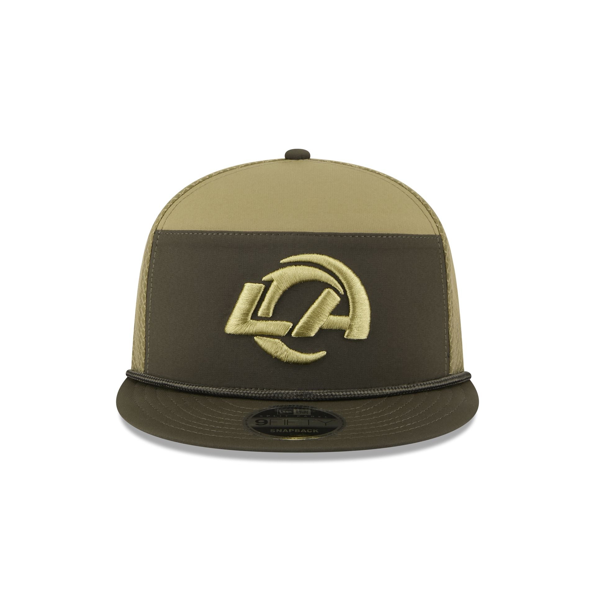 Alternative view of Los Angeles Rams 2025 Salute To Service Split Panel 9Fifty Trucker Hat