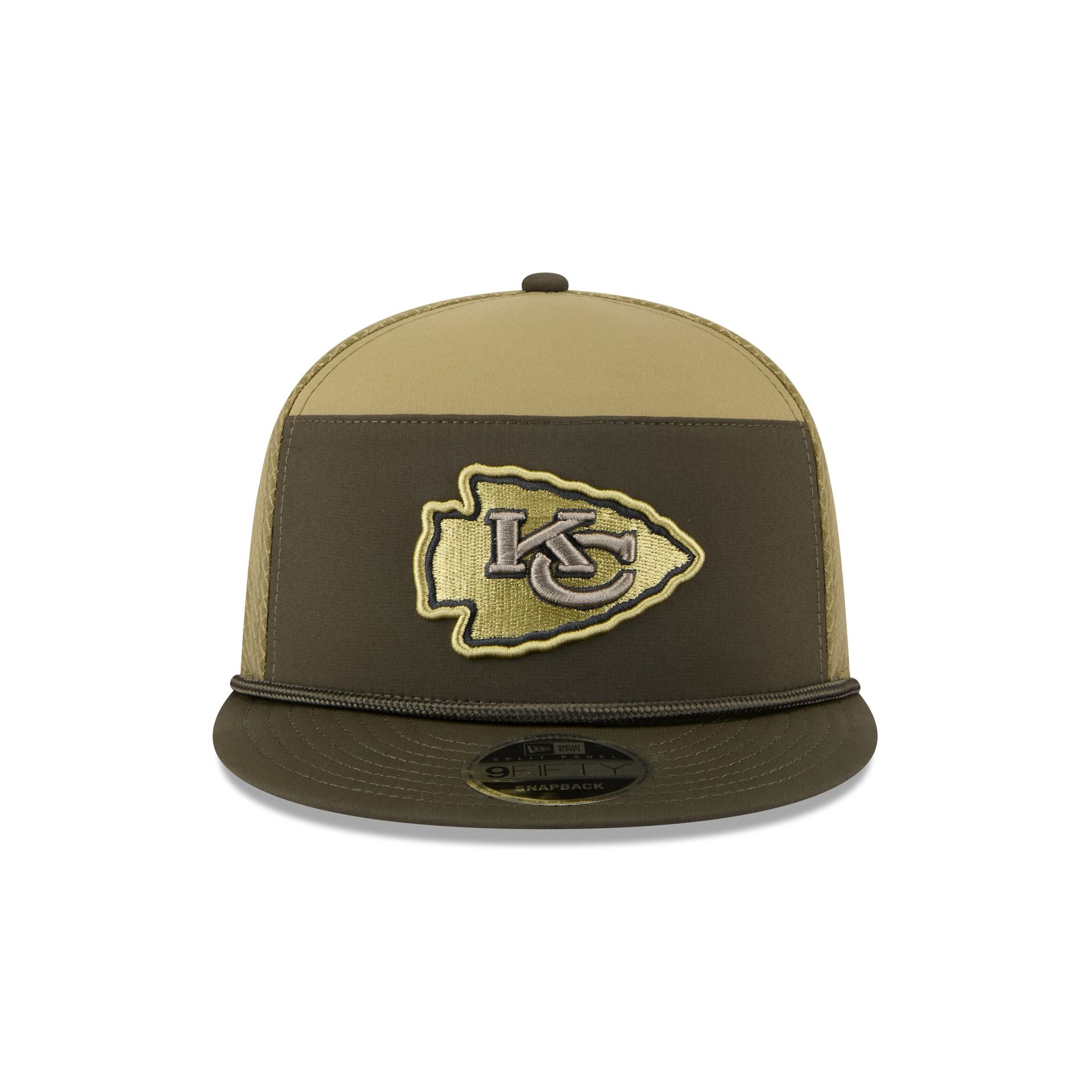 Alternative view of Kansas City Chiefs 2025 Salute To Service Split Panel 9Fifty Trucker Hat