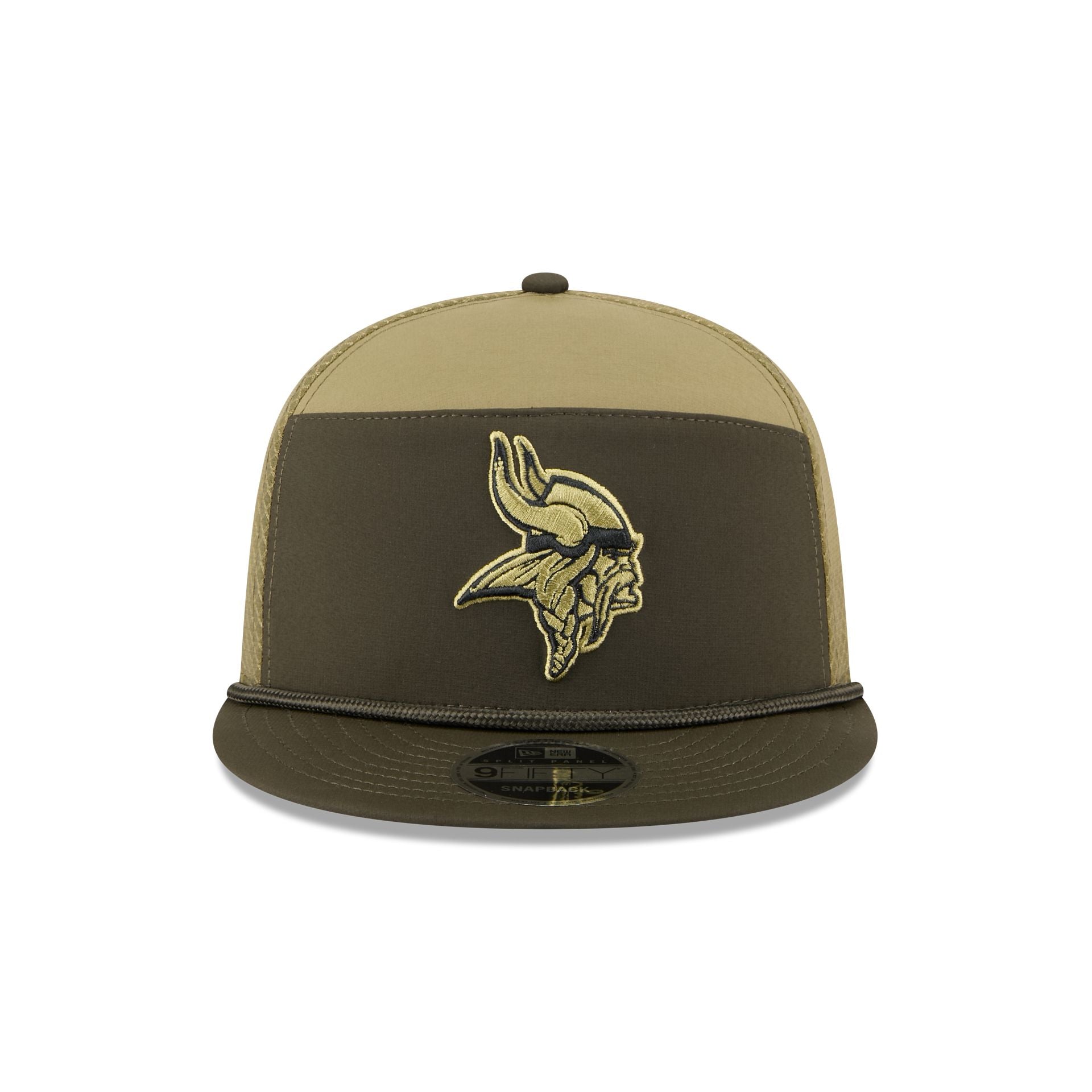 Alternative view of Minnesota Vikings 2025 Salute To Service Split Panel 9Fifty Trucker Hat