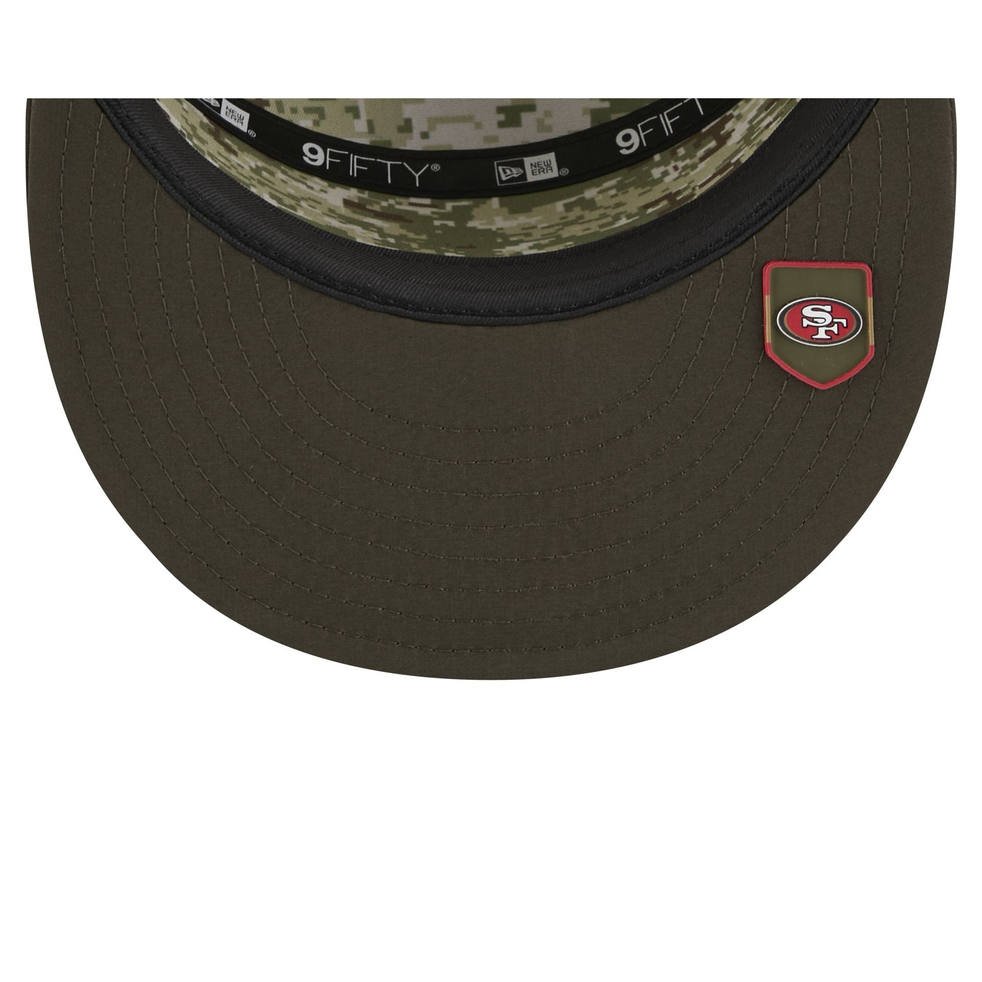 San Francisco 49Ers 2025 Salute To Service Split Panel 9Fifty Trucker Hat - Image 7
