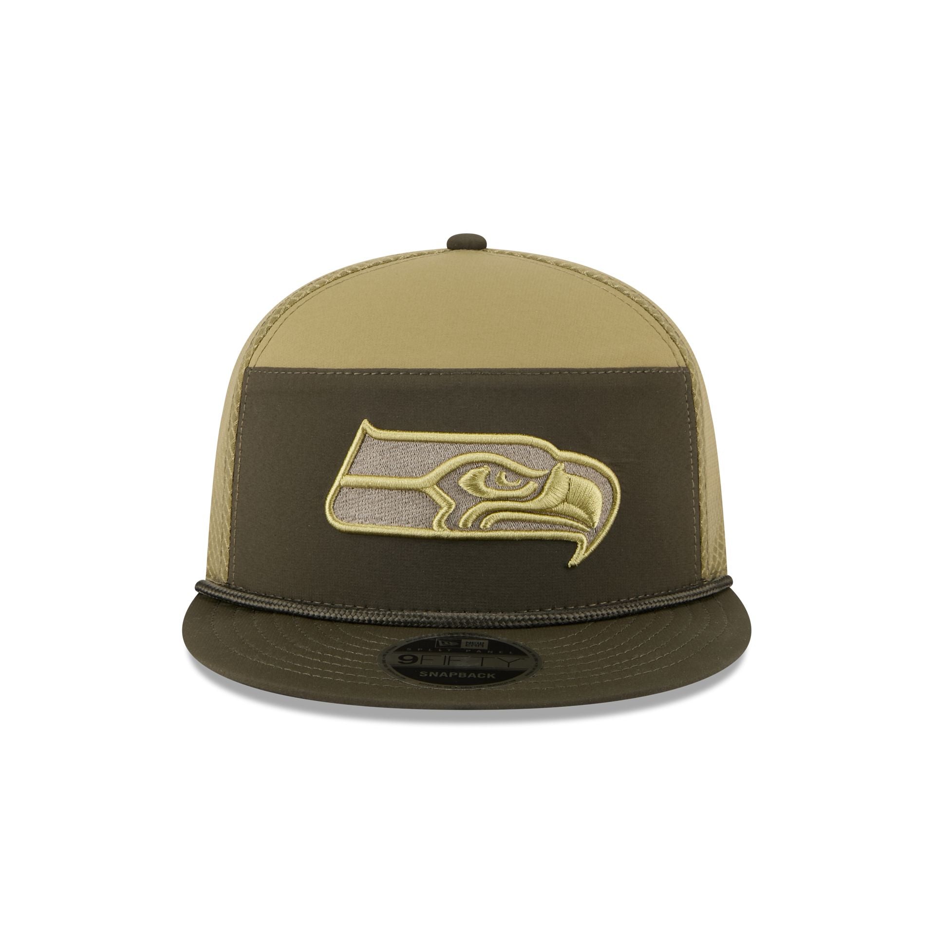 Alternative view of Seattle Seahawks 2025 Salute To Service Split Panel 9Fifty Trucker Hat