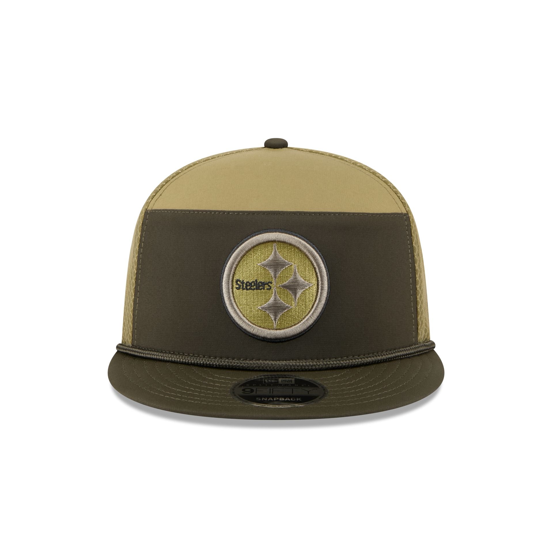 Alternative view of Pittsburgh Steelers 2025 Salute To Service Split Panel 9Fifty Trucker Hat