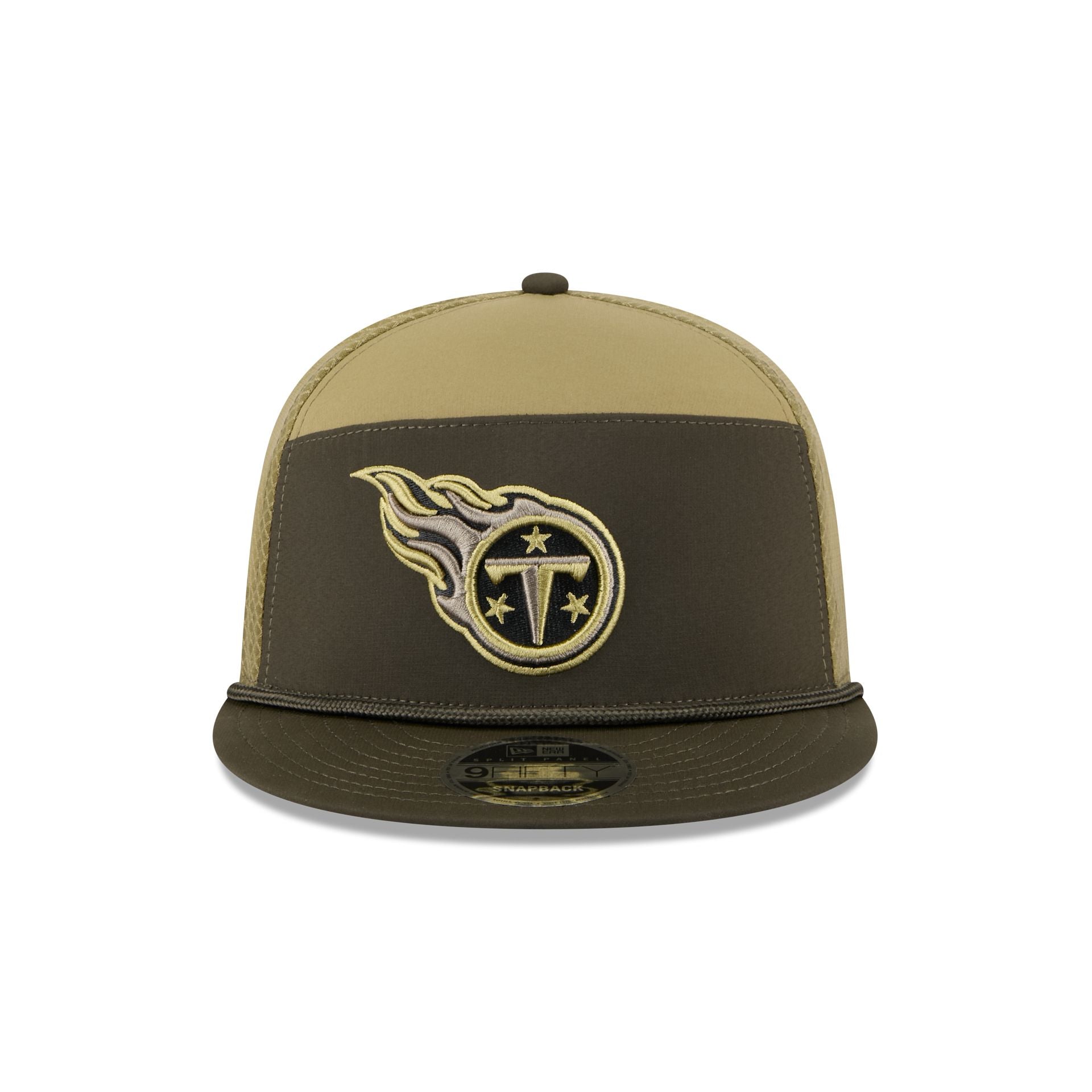 Alternative view of Tennessee Titans 2025 Salute To Service Split Panel 9Fifty Trucker Hat