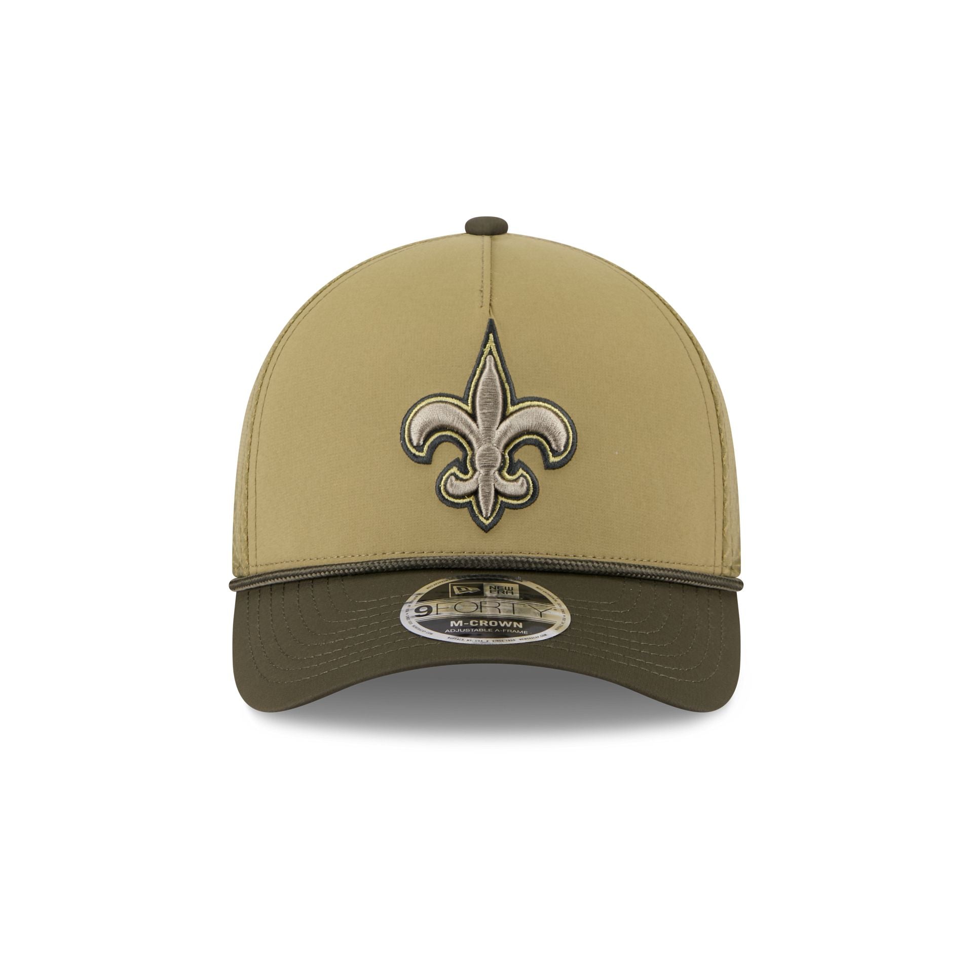 Alternative view of New Orleans Saints 2025 Salute To Service 9Forty M-Crown A-Frame Trucker Hat