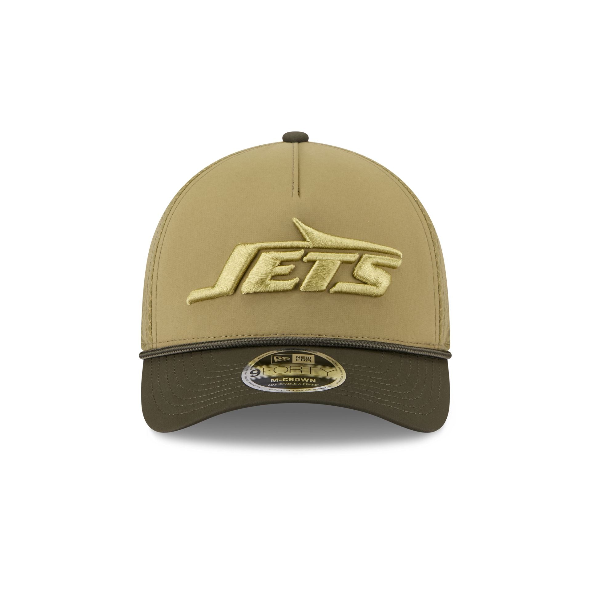 Alternative view of New York Jets 2025 Salute To Service 9Forty M-Crown A-Frame Trucker Hat