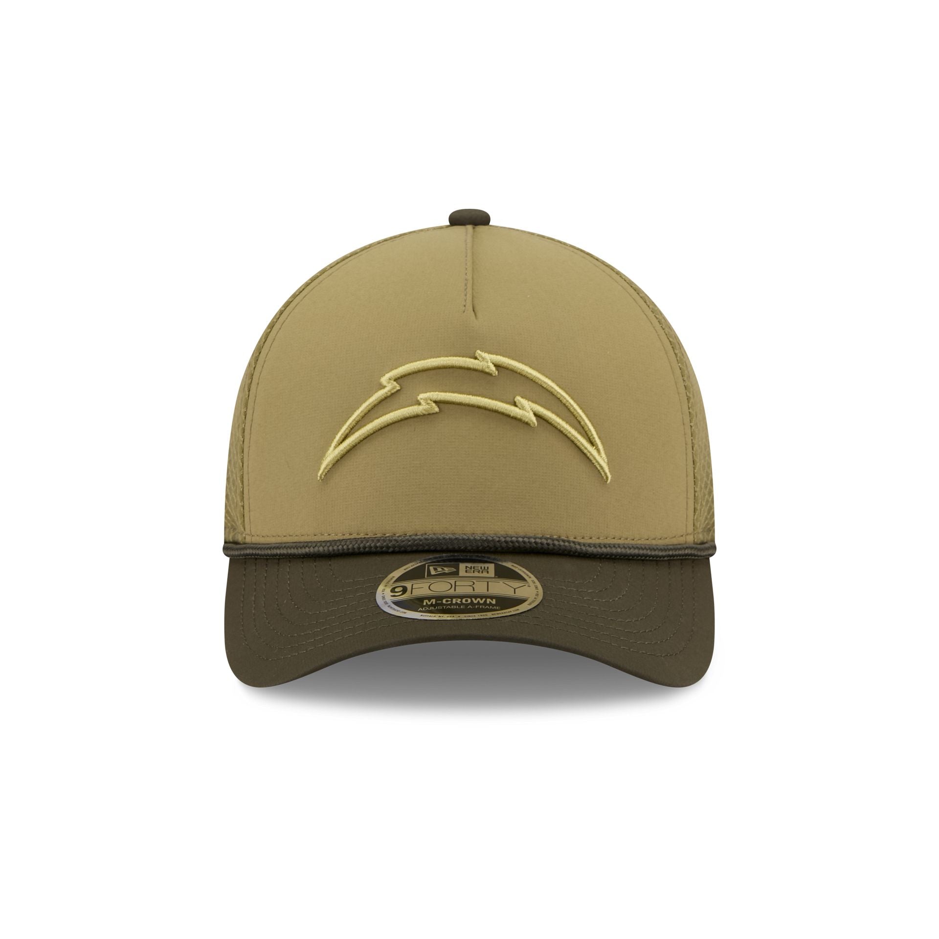 Alternative view of Los Angeles Chargers 2025 Salute To Service 9Forty M-Crown A-Frame Trucker Hat