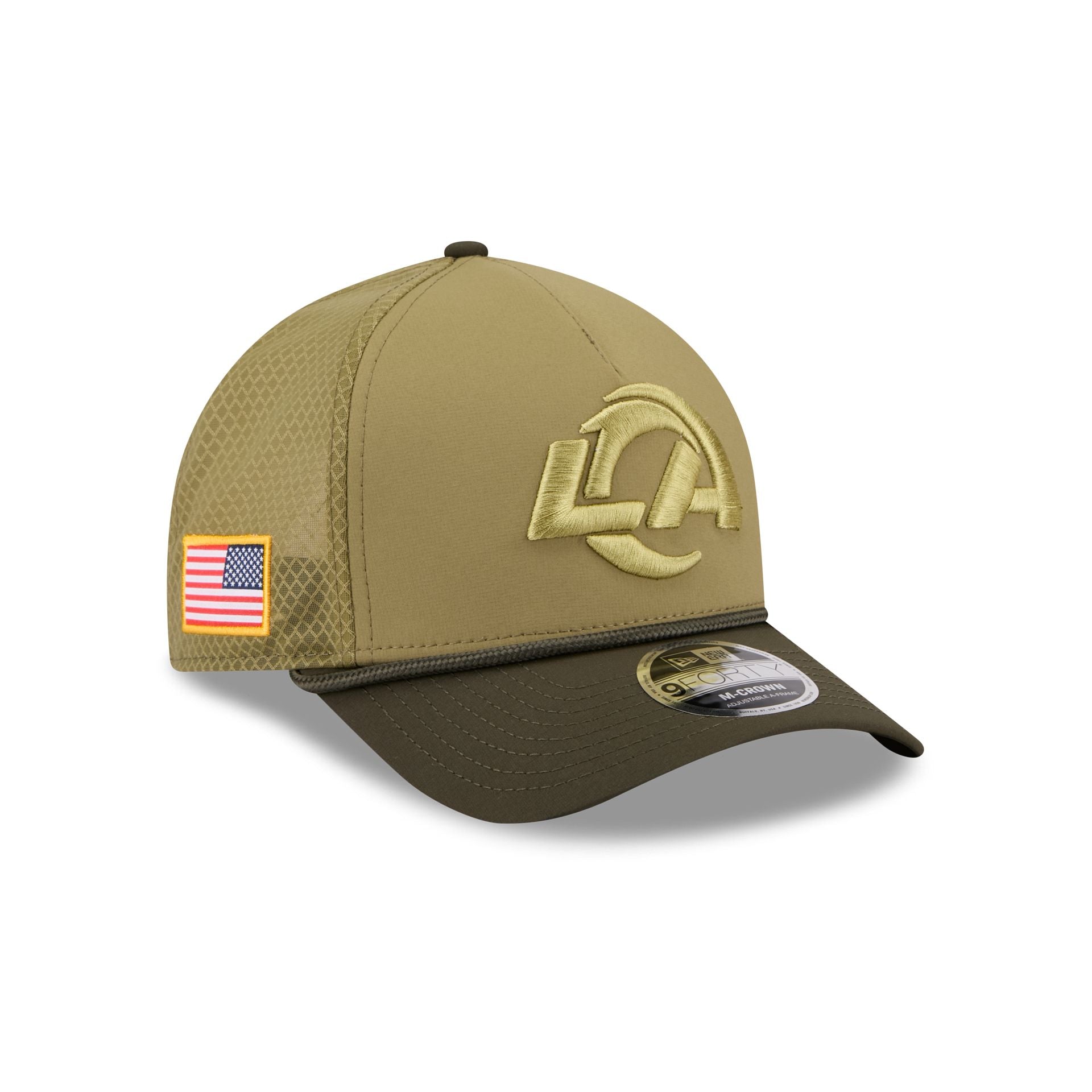 Los Angeles Rams 2025 Salute To Service 9Forty M-Crown A-Frame Trucker Hat