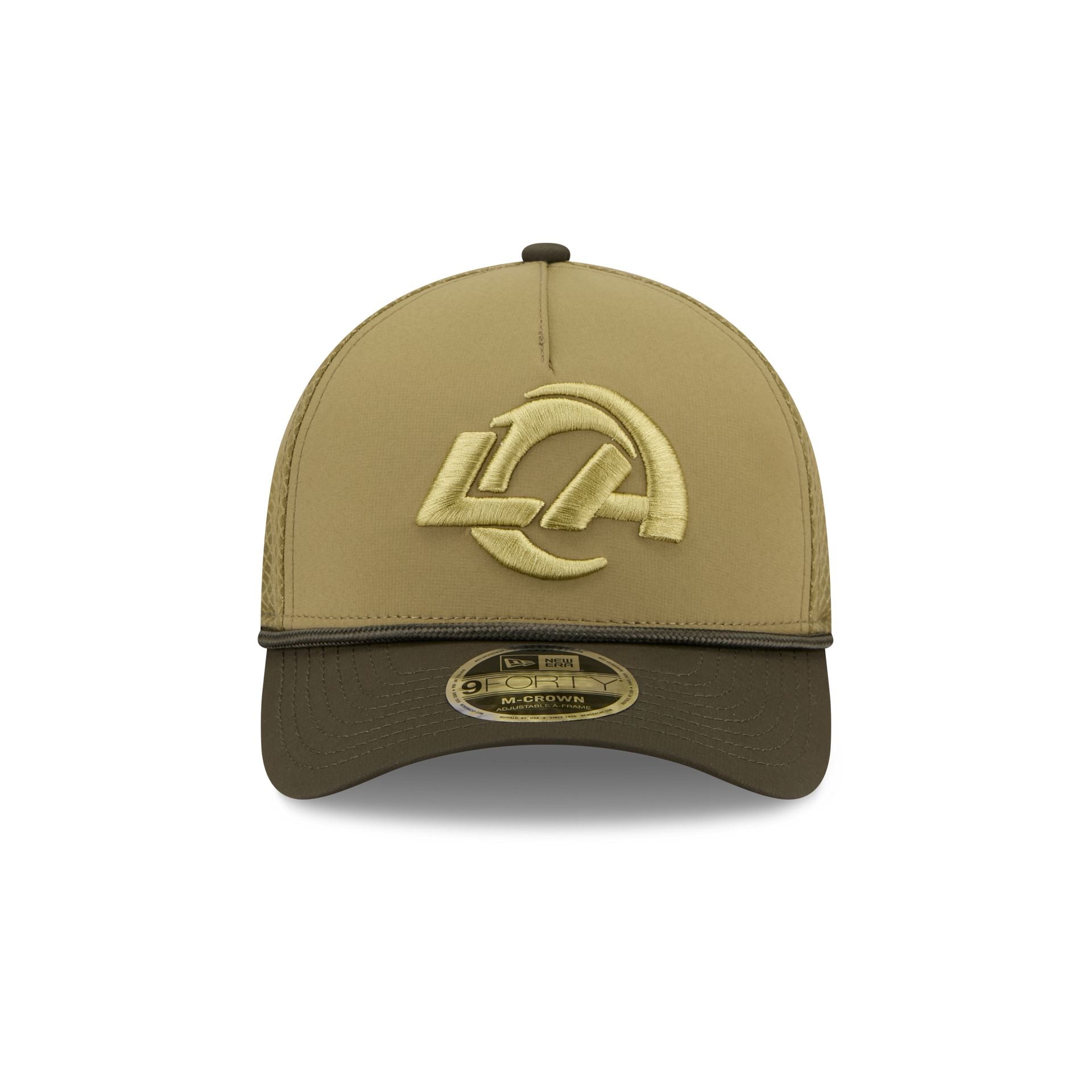 Alternative view of Los Angeles Rams 2025 Salute To Service 9Forty M-Crown A-Frame Trucker Hat