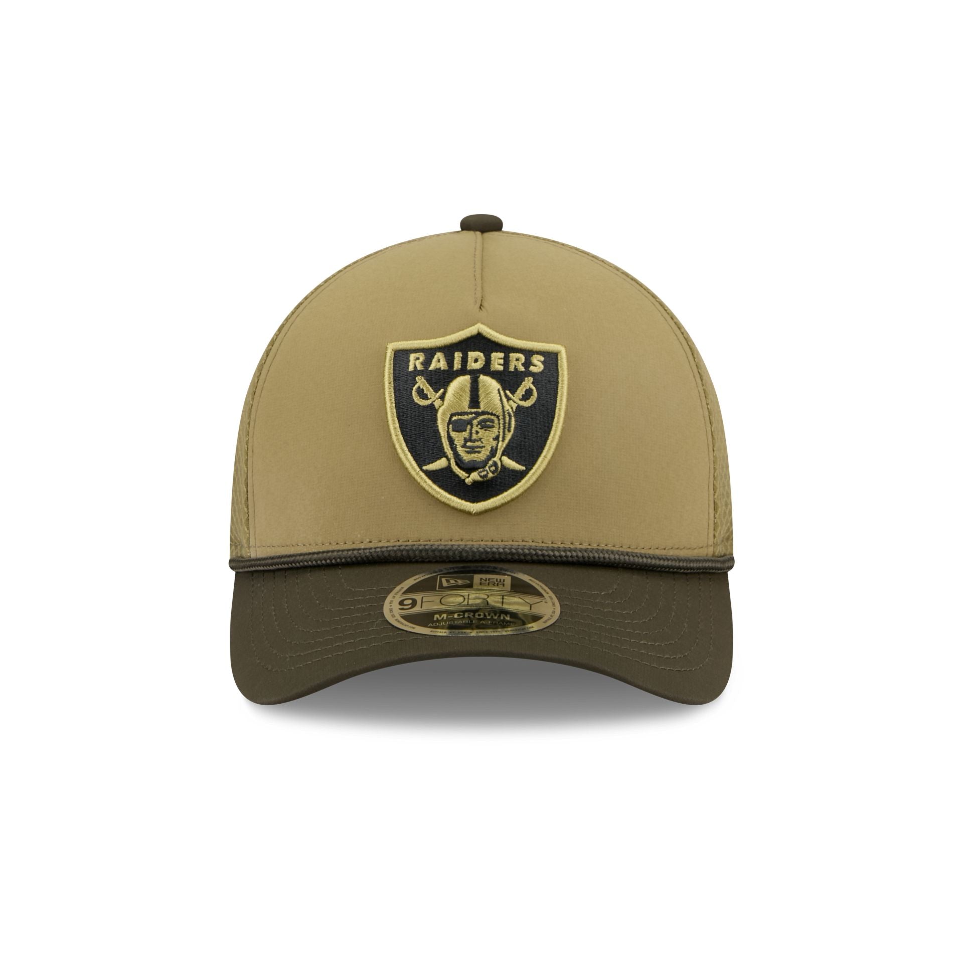 Alternative view of Las Vegas Raiders 2025 Salute To Service 9Forty M-Crown A-Frame Trucker Hat