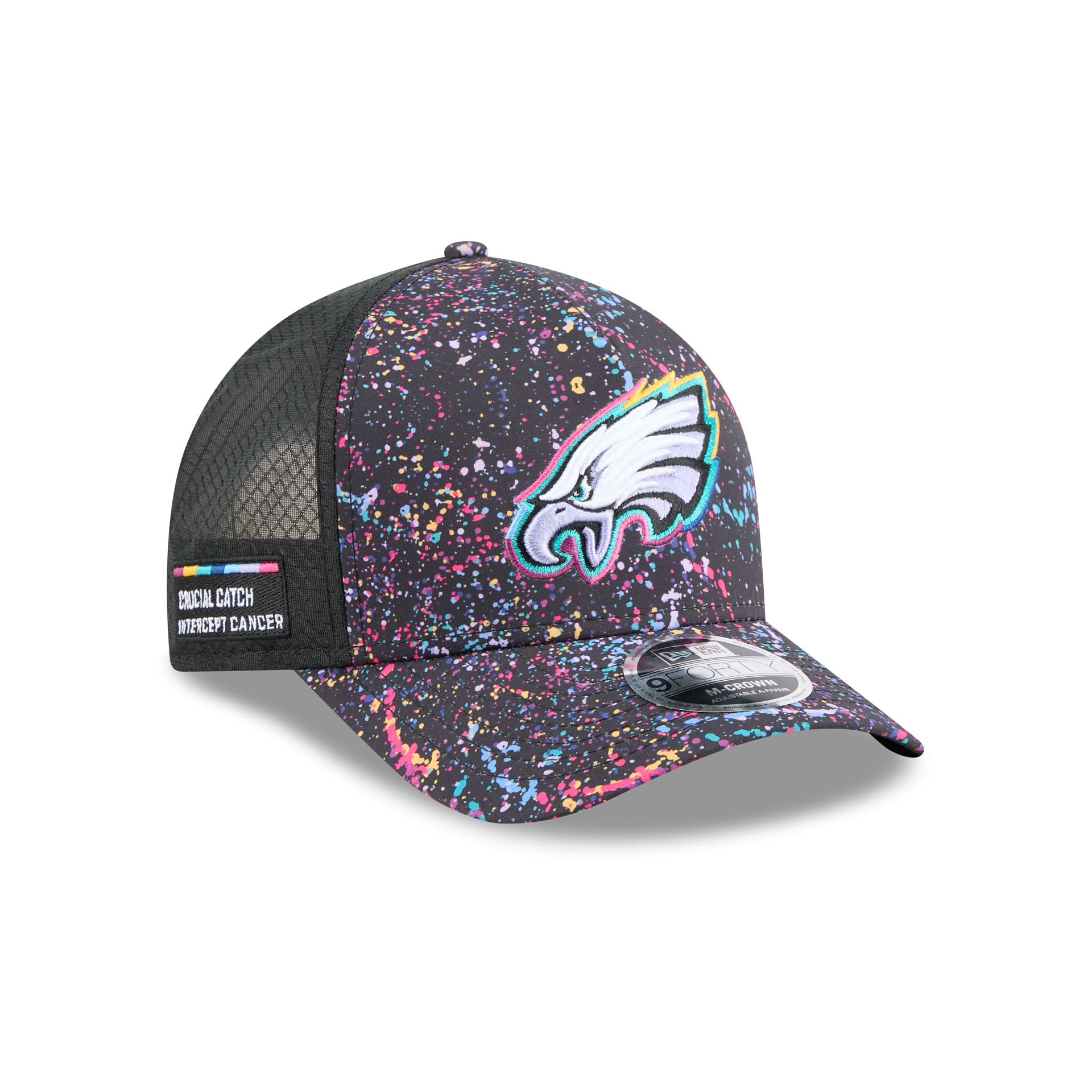 Philadelphia Eagles 2025 Crucial Catch 9Forty M-Crown A-Frame Trucker Hat