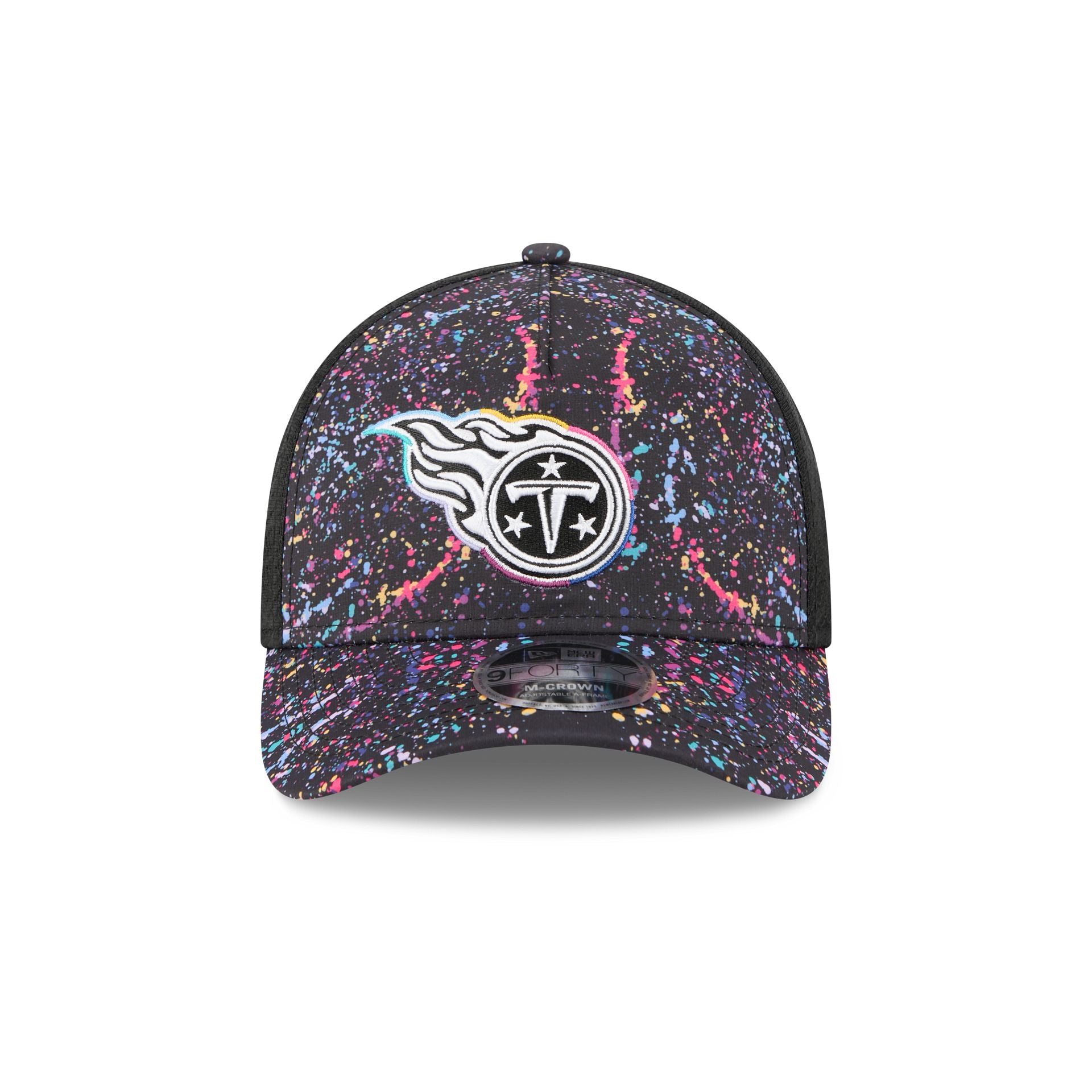 Alternative view of Tennessee Titans 2025 Crucial Catch 9Forty M-Crown A-Frame Trucker Hat