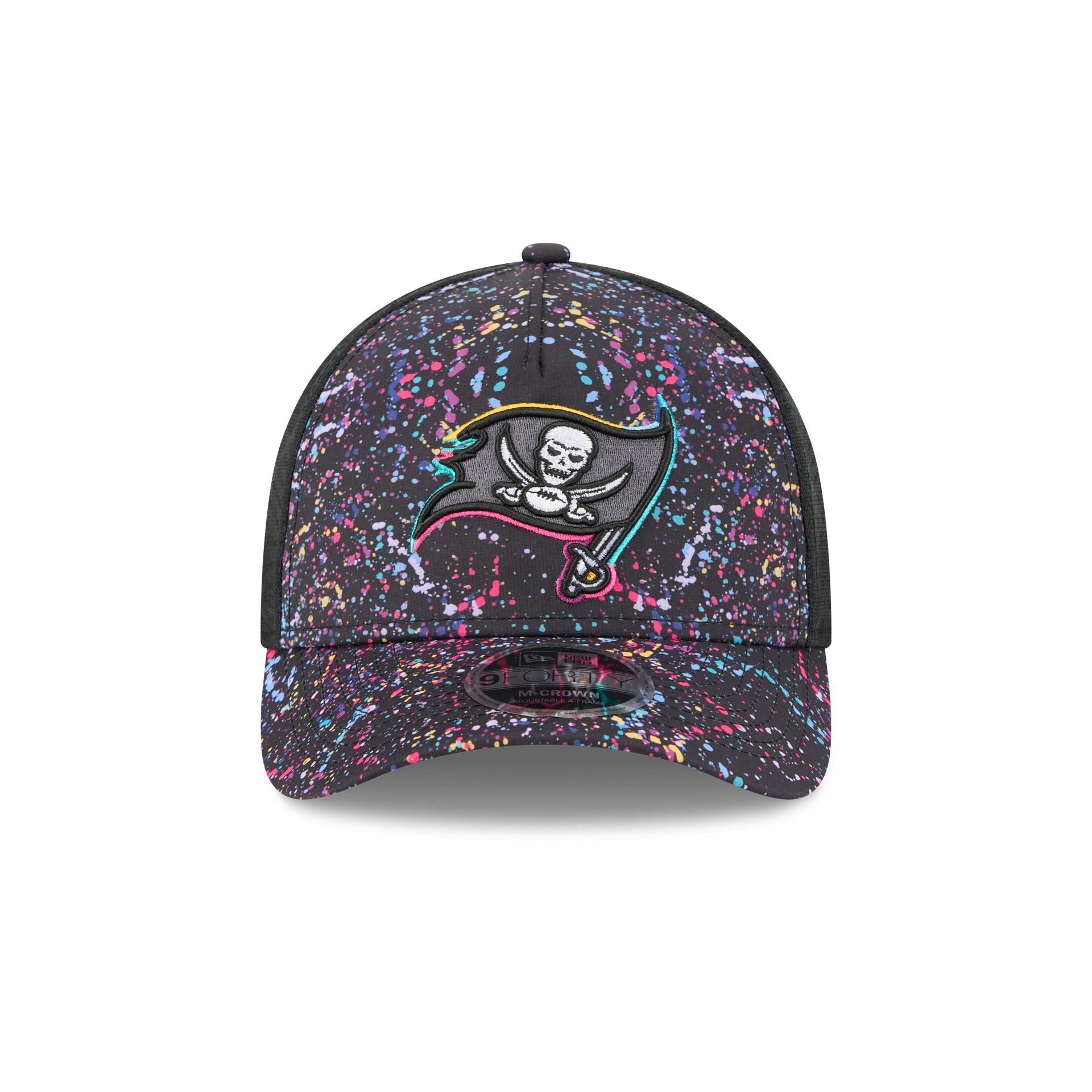 Alternative view of Tampa Bay Buccaneers 2025 Crucial Catch 9Forty M-Crown A-Frame Trucker Hat