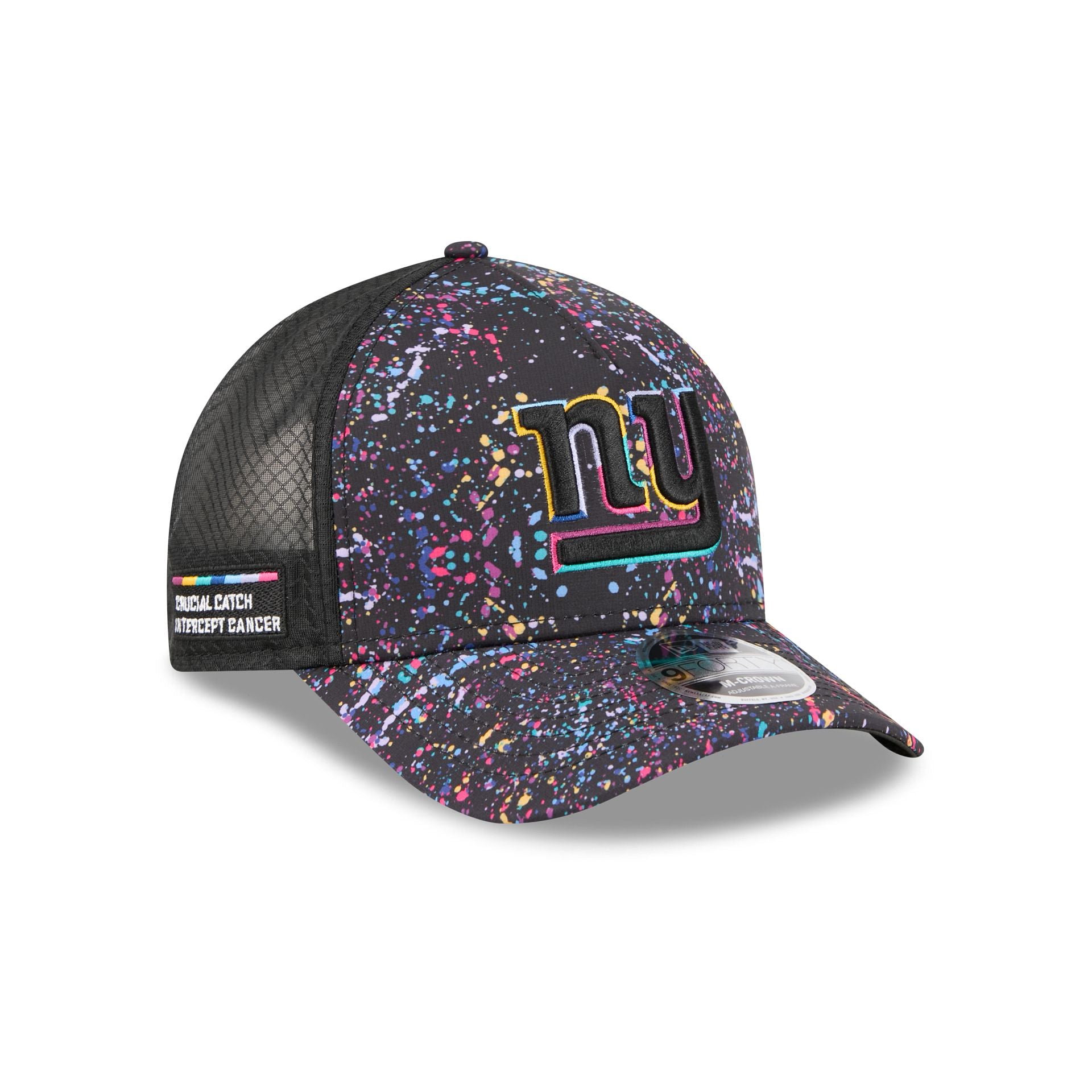 New York Giants 2025 Crucial Catch 9Forty M-Crown A-Frame Trucker Hat