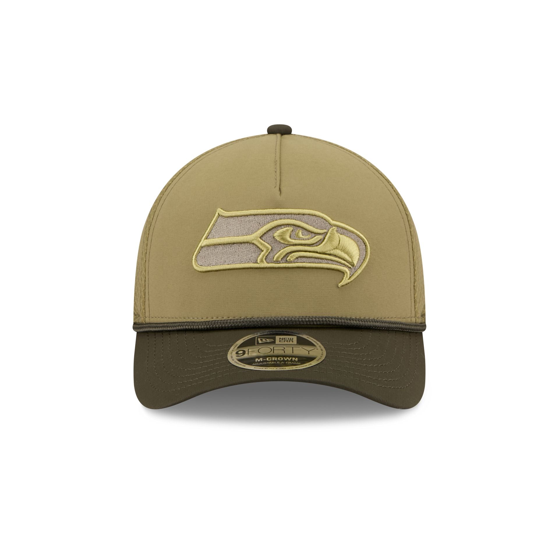 Alternative view of Seattle Seahawks 2025 Salute To Service 9Forty M-Crown A-Frame Trucker Hat