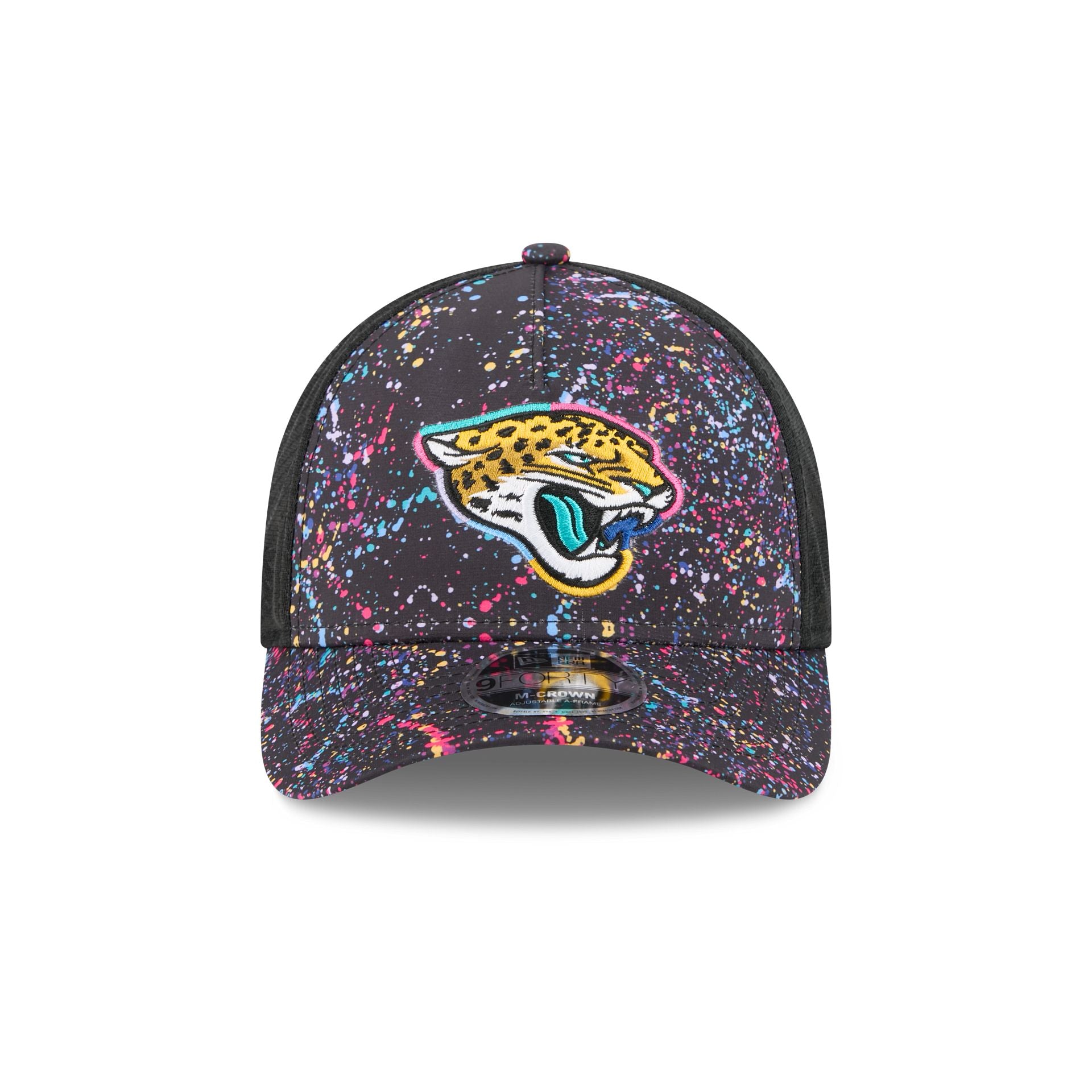 Alternative view of Jacksonville Jaguars 2025 Crucial Catch 9Forty M-Crown A-Frame Trucker Hat