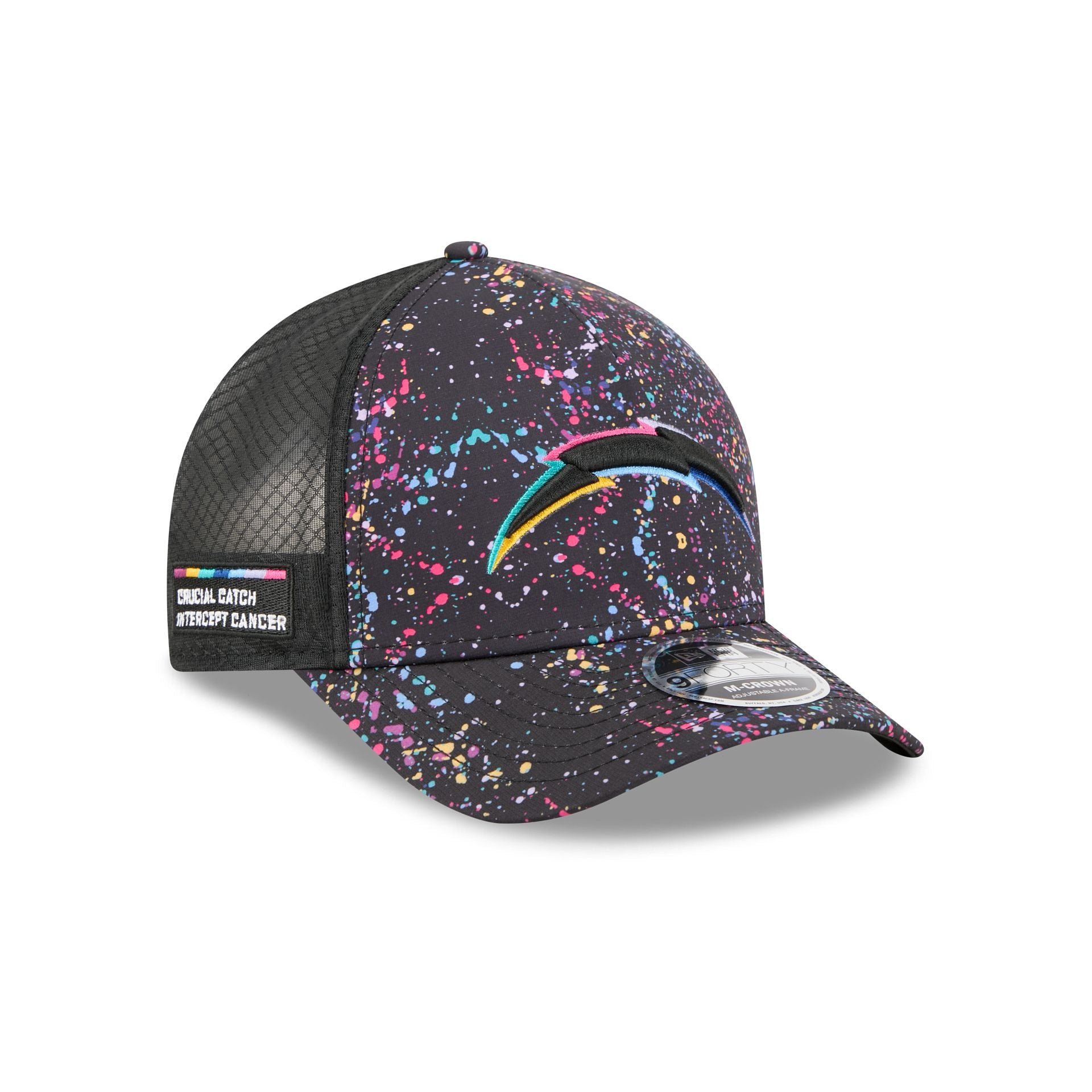 Los Angeles Chargers 2025 Crucial Catch 9Forty M-Crown A-Frame Trucker Hat