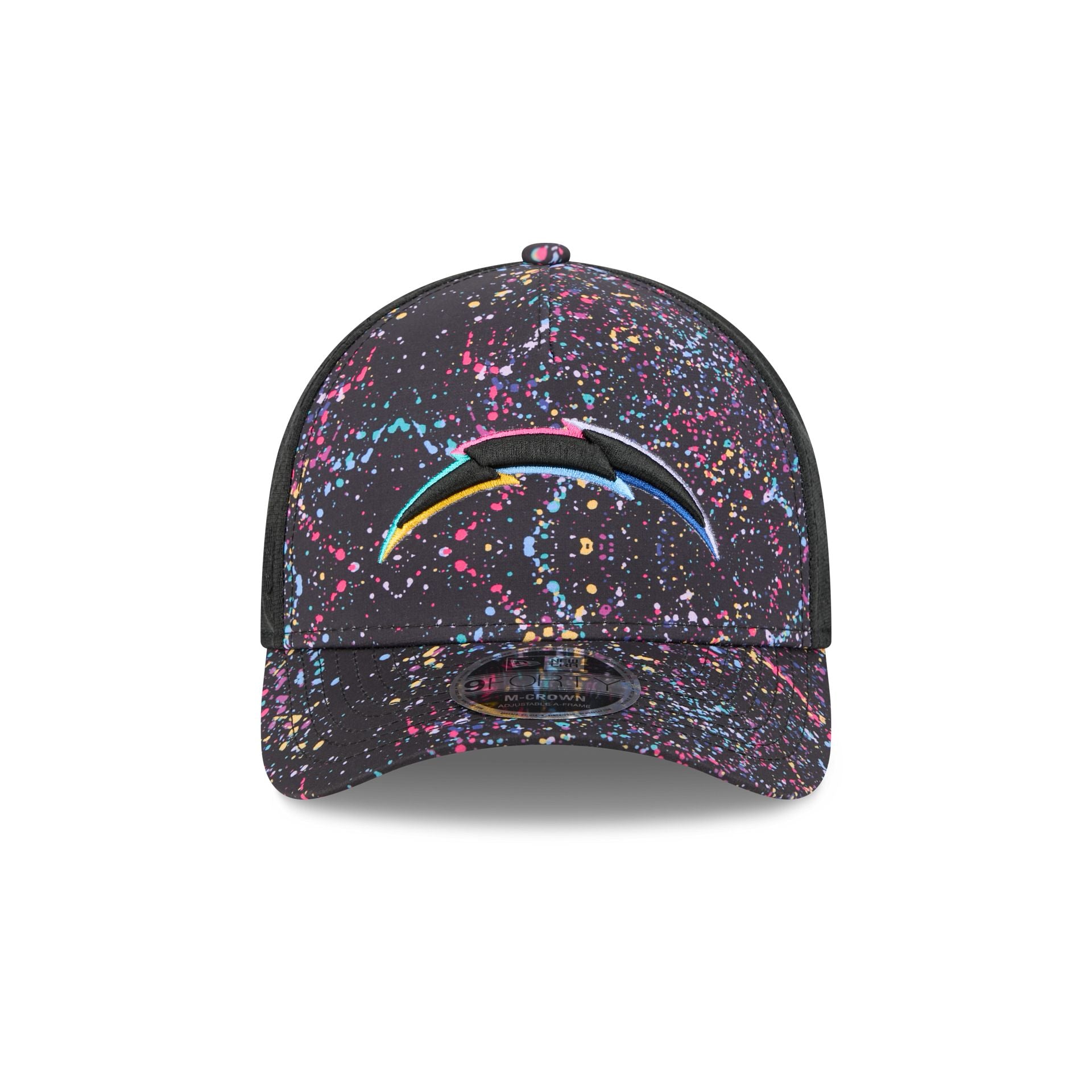 Alternative view of Los Angeles Chargers 2025 Crucial Catch 9Forty M-Crown A-Frame Trucker Hat