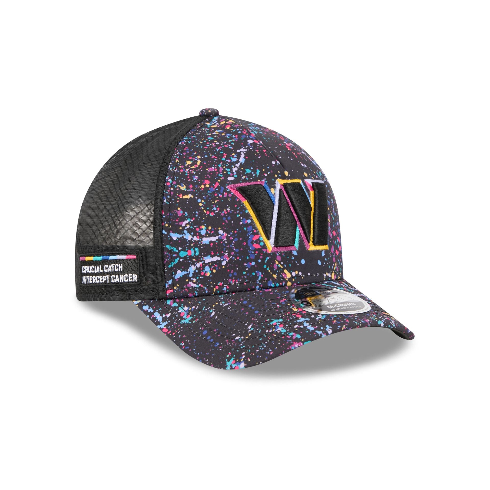 Washington Commanders 2025 Crucial Catch 9Forty M-Crown A-Frame Trucker Hat