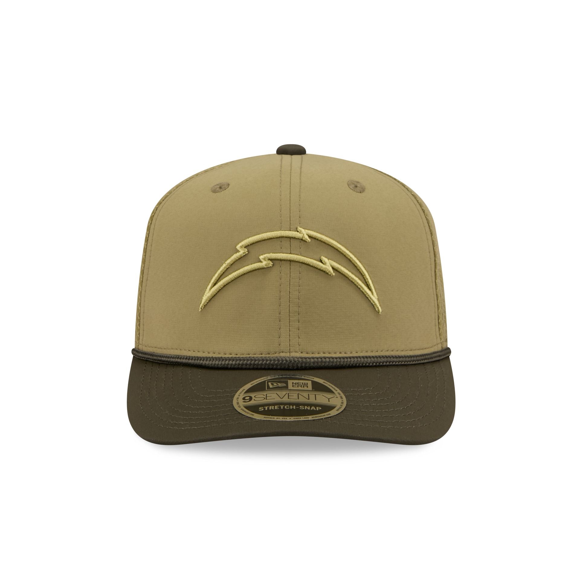 Alternative view of Los Angeles Chargers 2025 Salute To Service 9Seventy Trucker Hat