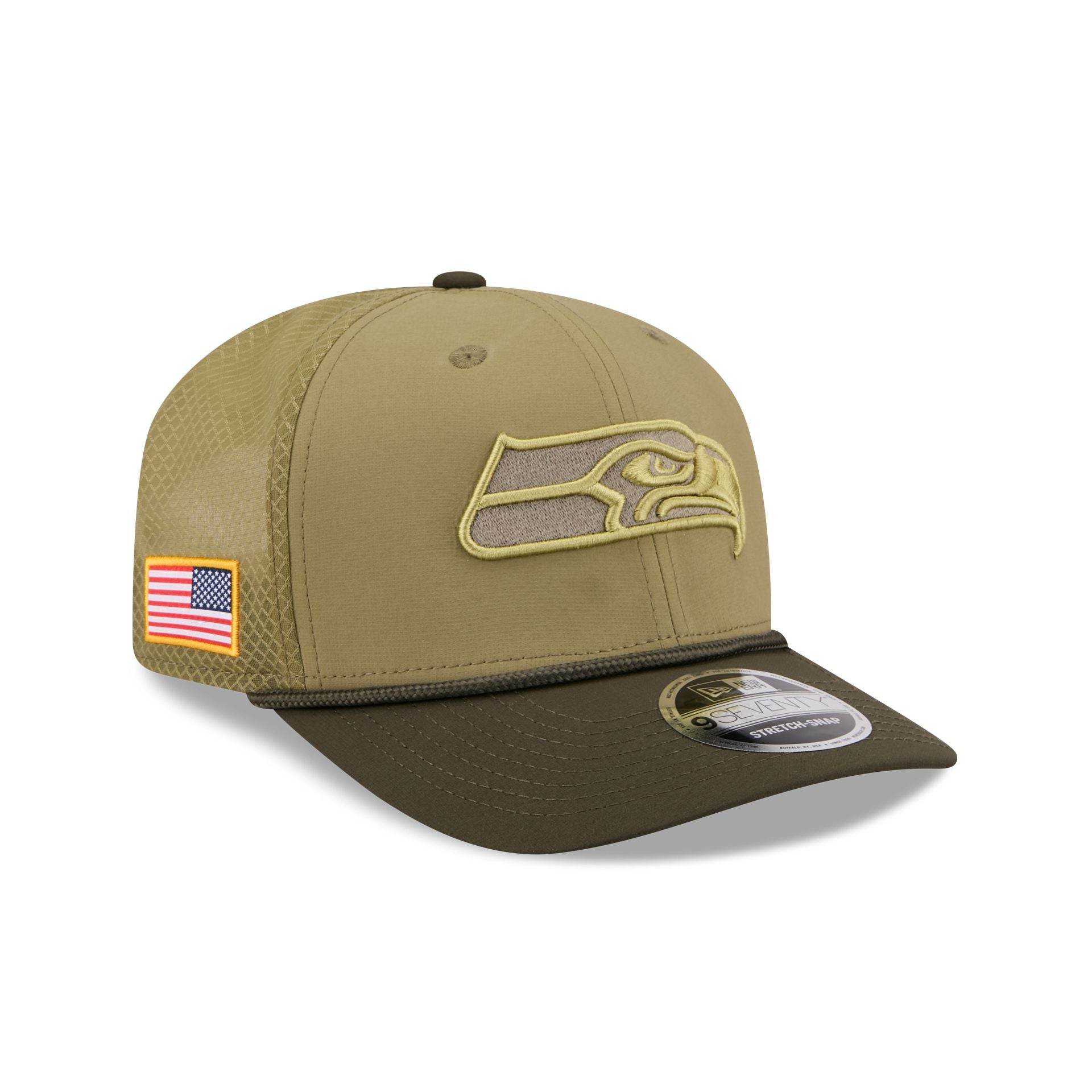Seattle Seahawks 2025 Salute To Service 9Seventy Trucker Hat