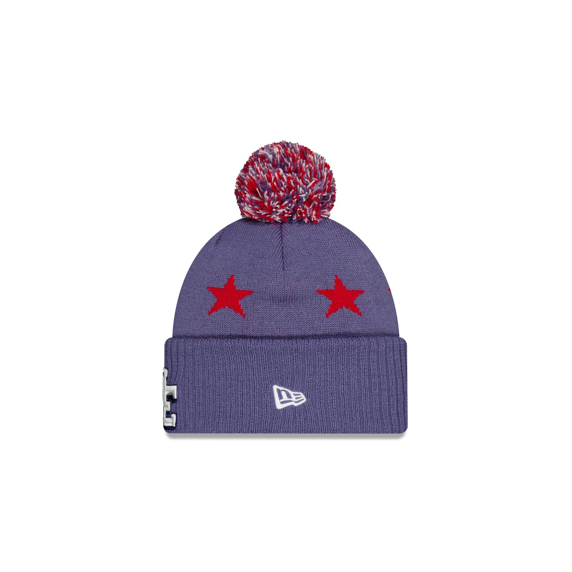 Alternative view of New England Patriots 2025 Nfl Rivalries Kids Pom Knit Hat
