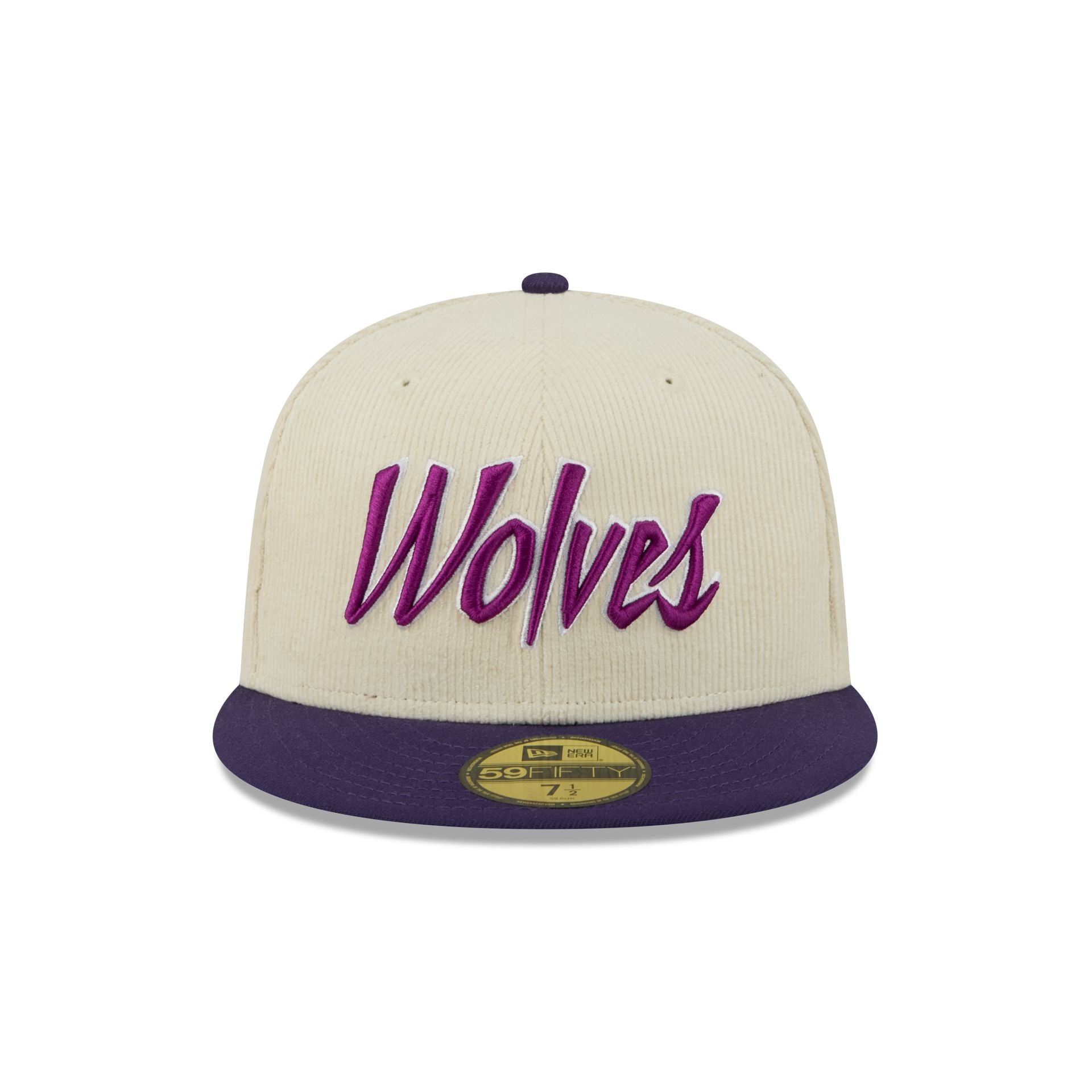 Alternative view of Minnesota Timberwolves 2025 City Edition Chrome White Corduroy 59Fifty Fitted Hat