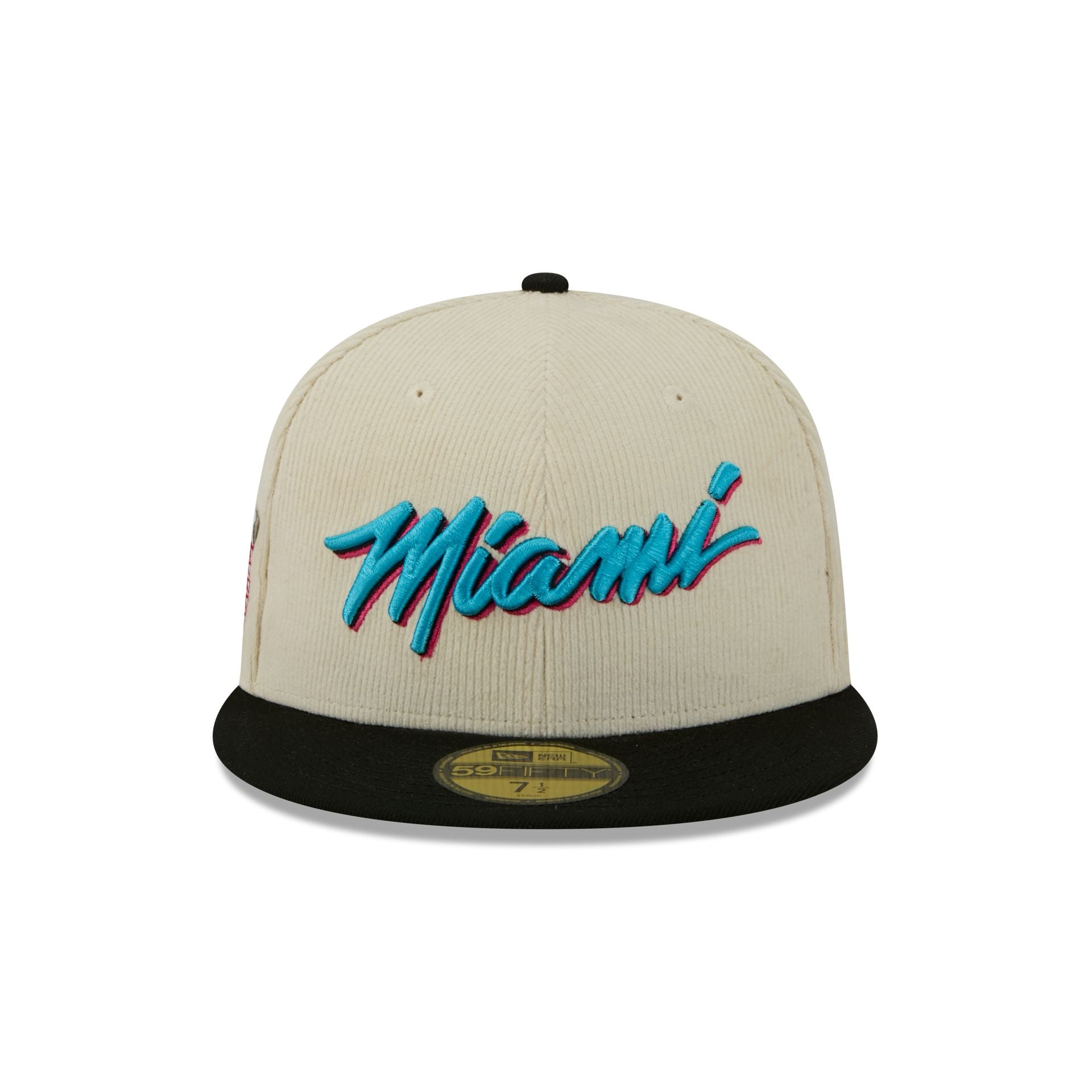 Alternative view of Miami Heat 2025 City Edition Chrome White Corduroy 59Fifty Fitted Hat