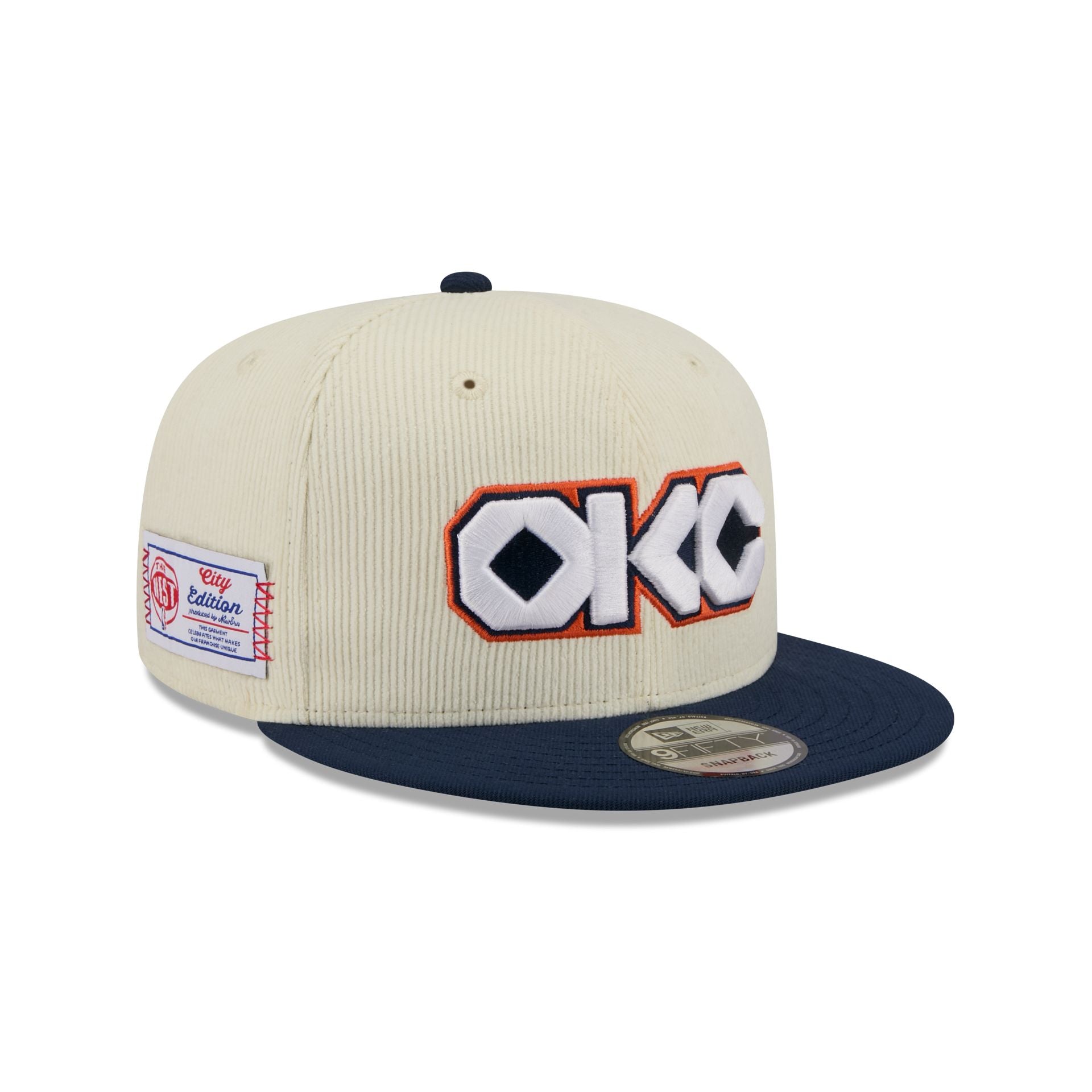 Oklahoma City Thunder 2025 City Edition Chrome White Corduroy 9Fifty Snapback Hat