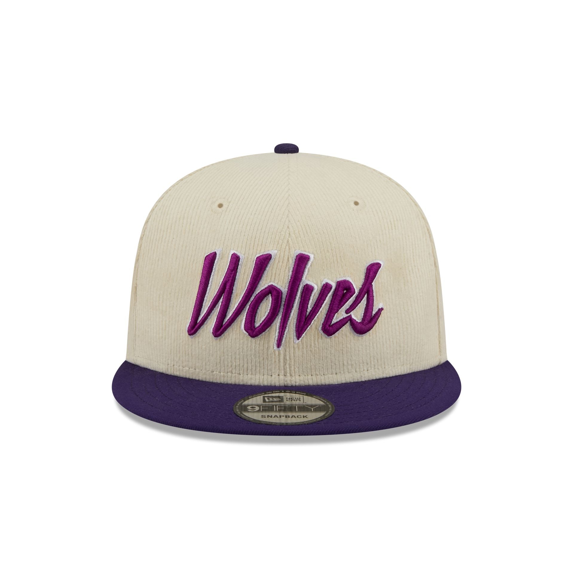 Alternative view of Minnesota Timberwolves 2025 City Edition Chrome White Corduroy 9Fifty Snapback Hat
