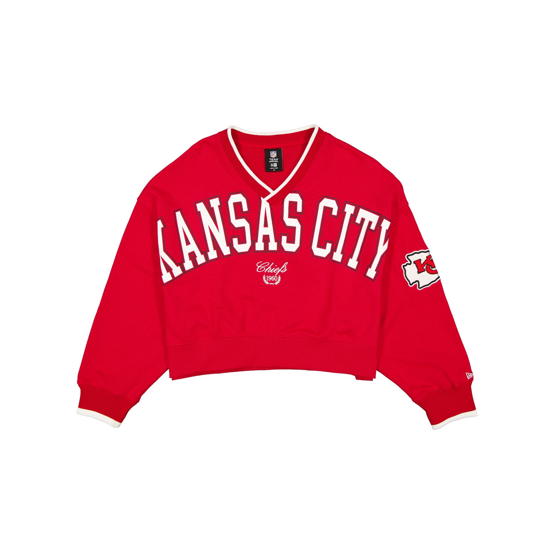 Kansas City Chiefs Throwback Prep Women's Cropped Crewneck