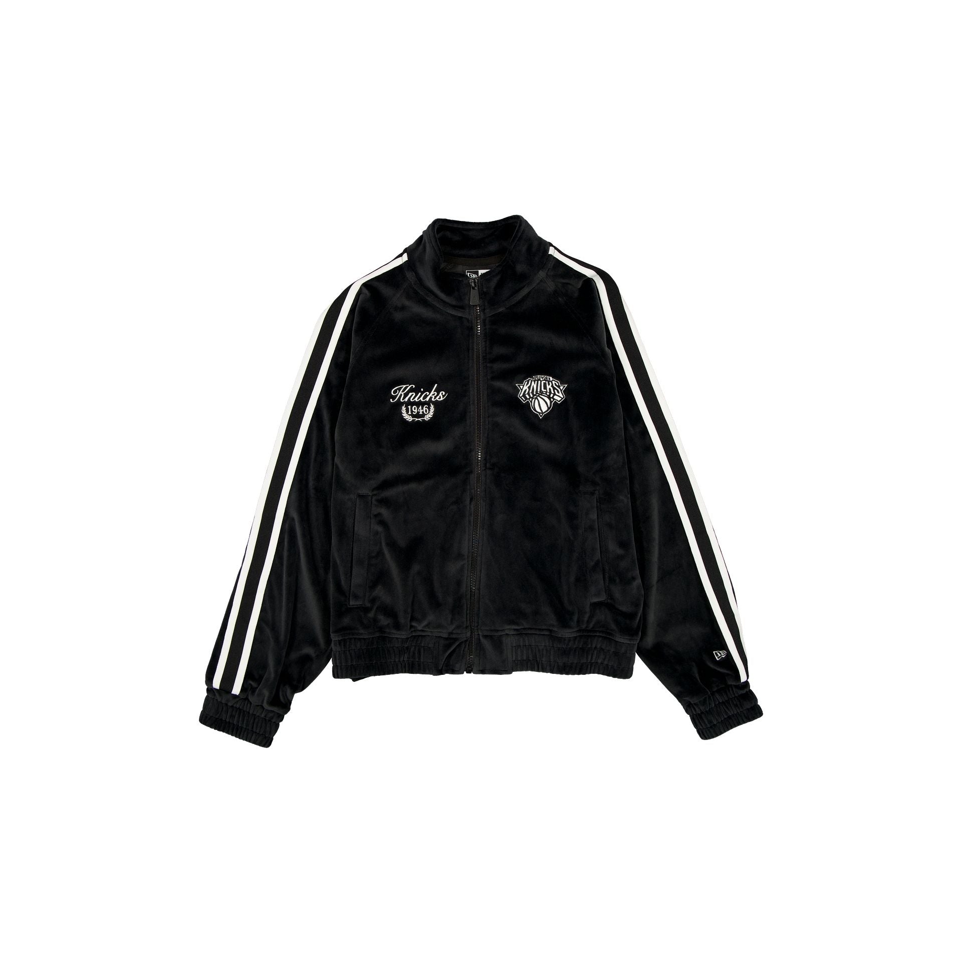 New York Knicks Throwback Prep Black Women's Track Jacket
