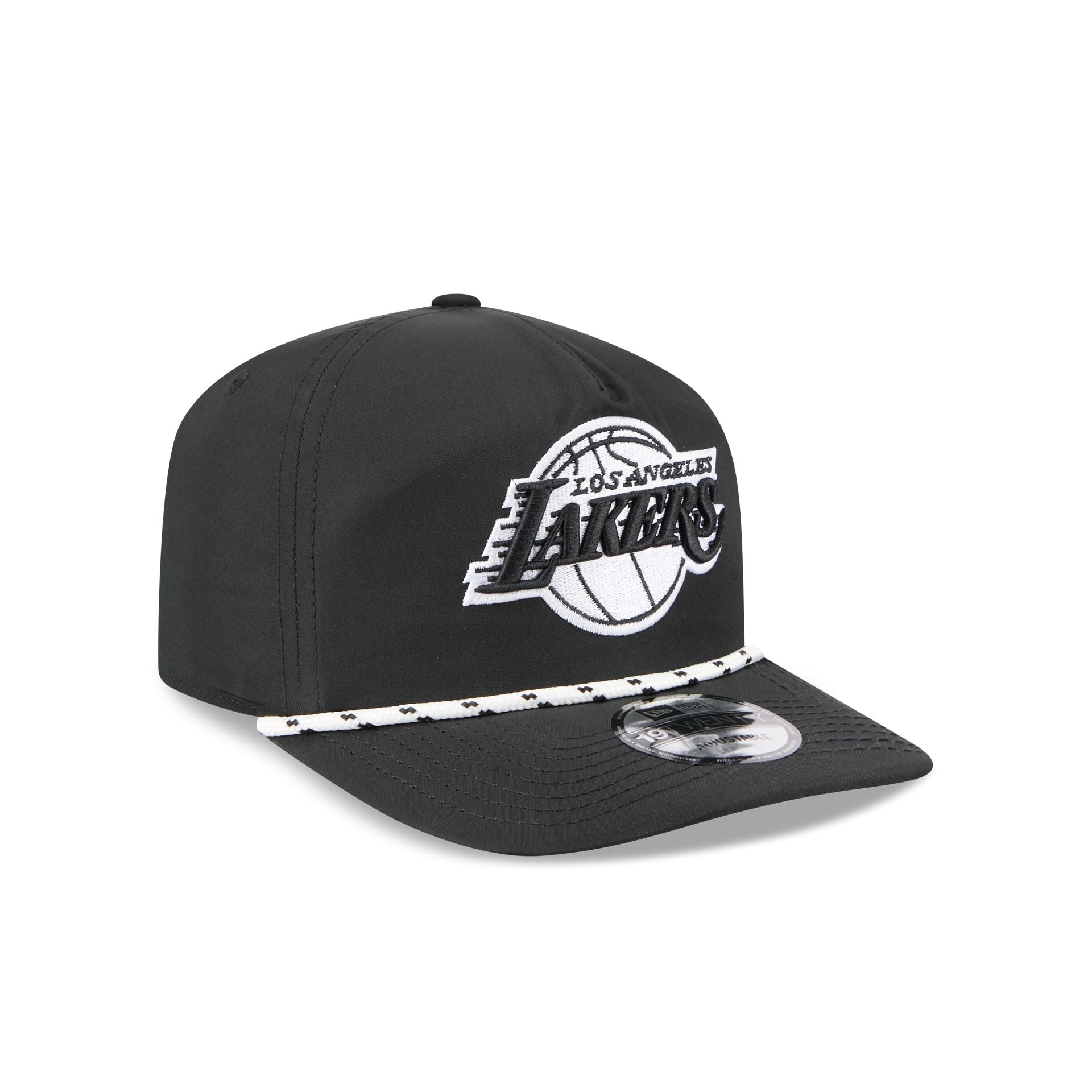 Los Angeles Lakers Black And White Rope 19Twenty Snapback Hat - Image 3