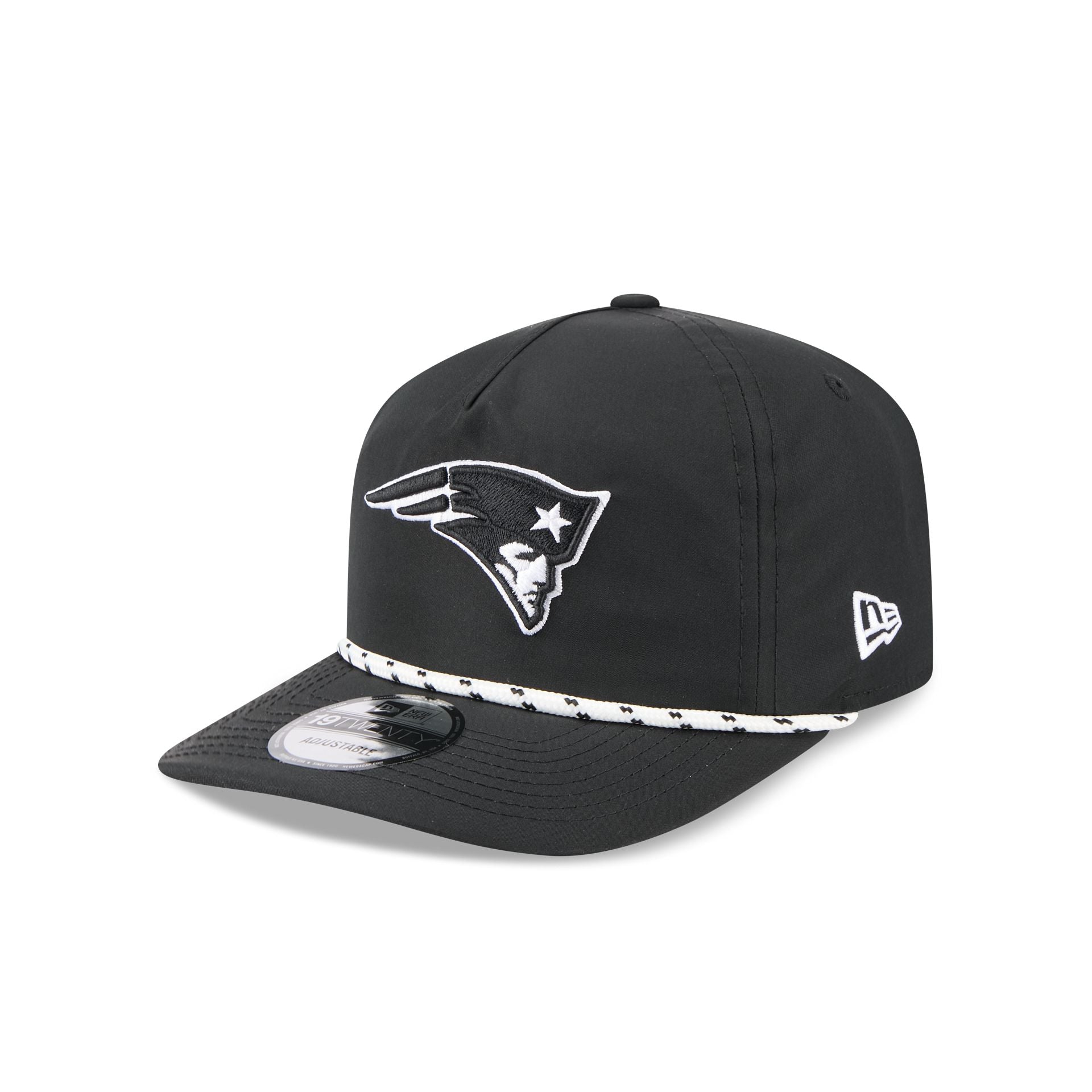New England Patriots Black And White Rope 19Twenty Snapback Hat