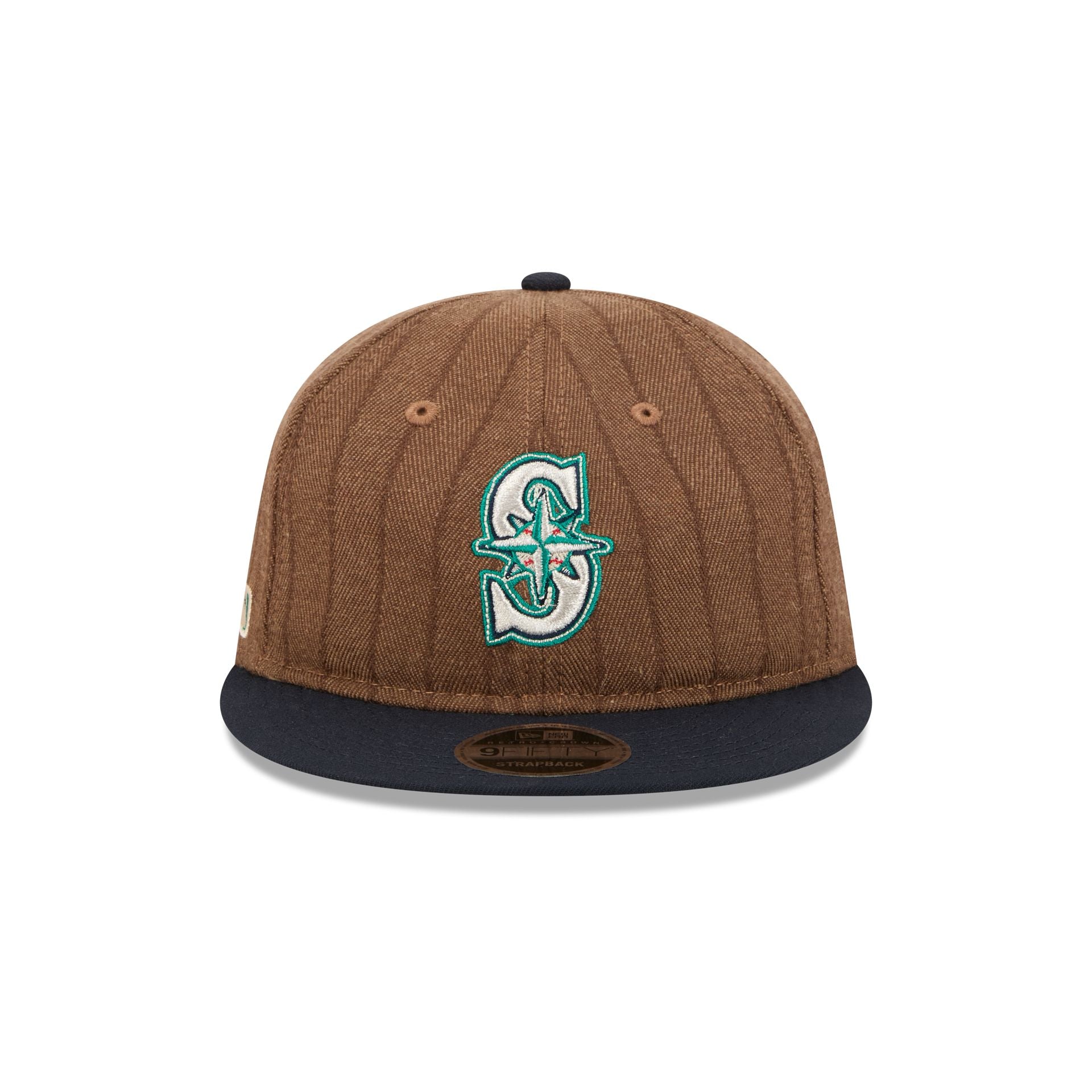 Alternative view of Seattle Mariners Three Looms Wool Pinstripe Retro Crown 9Fifty Adjustable Hat