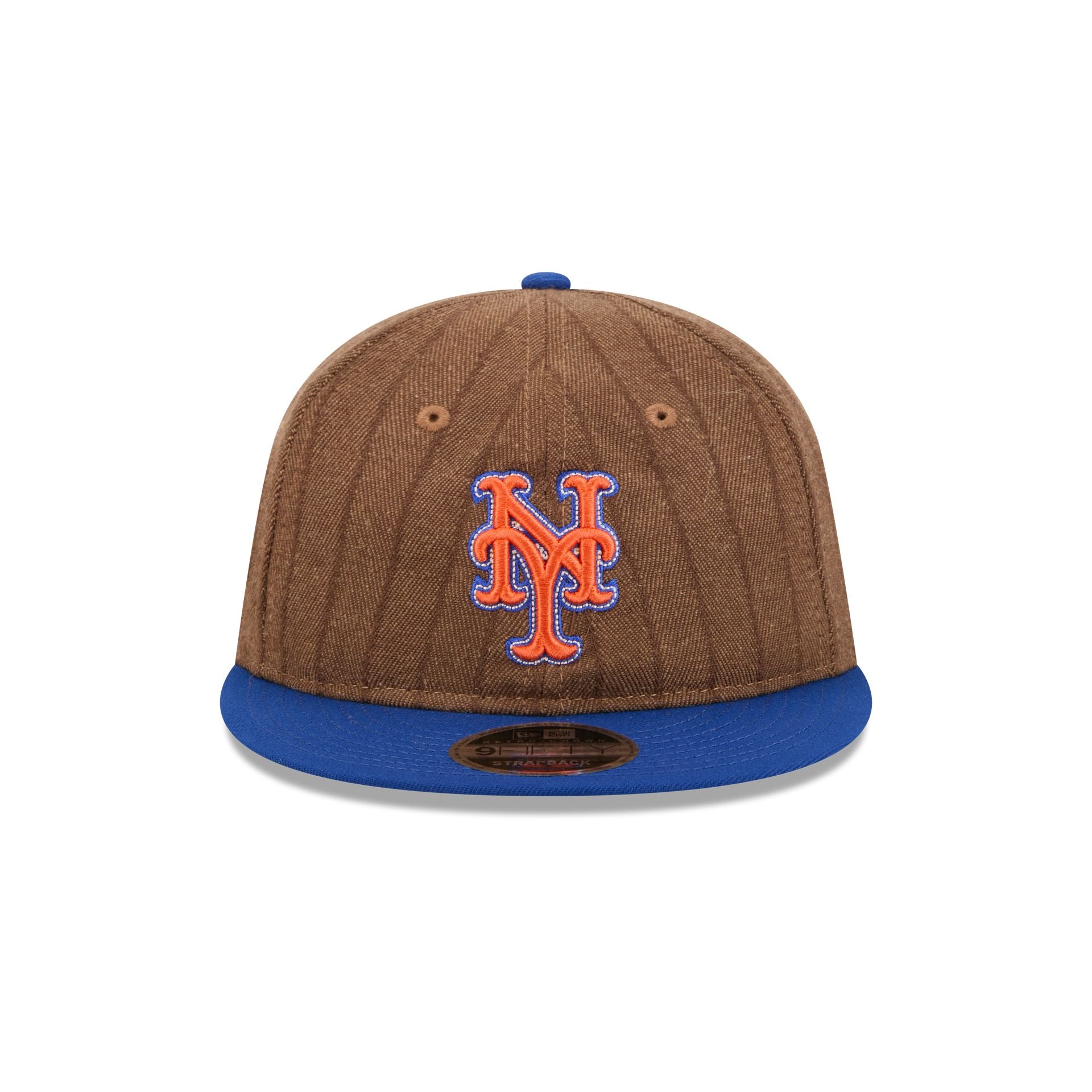 Alternative view of New York Mets Three Looms Wool Pinstripe Retro Crown 9Fifty Adjustable Hat