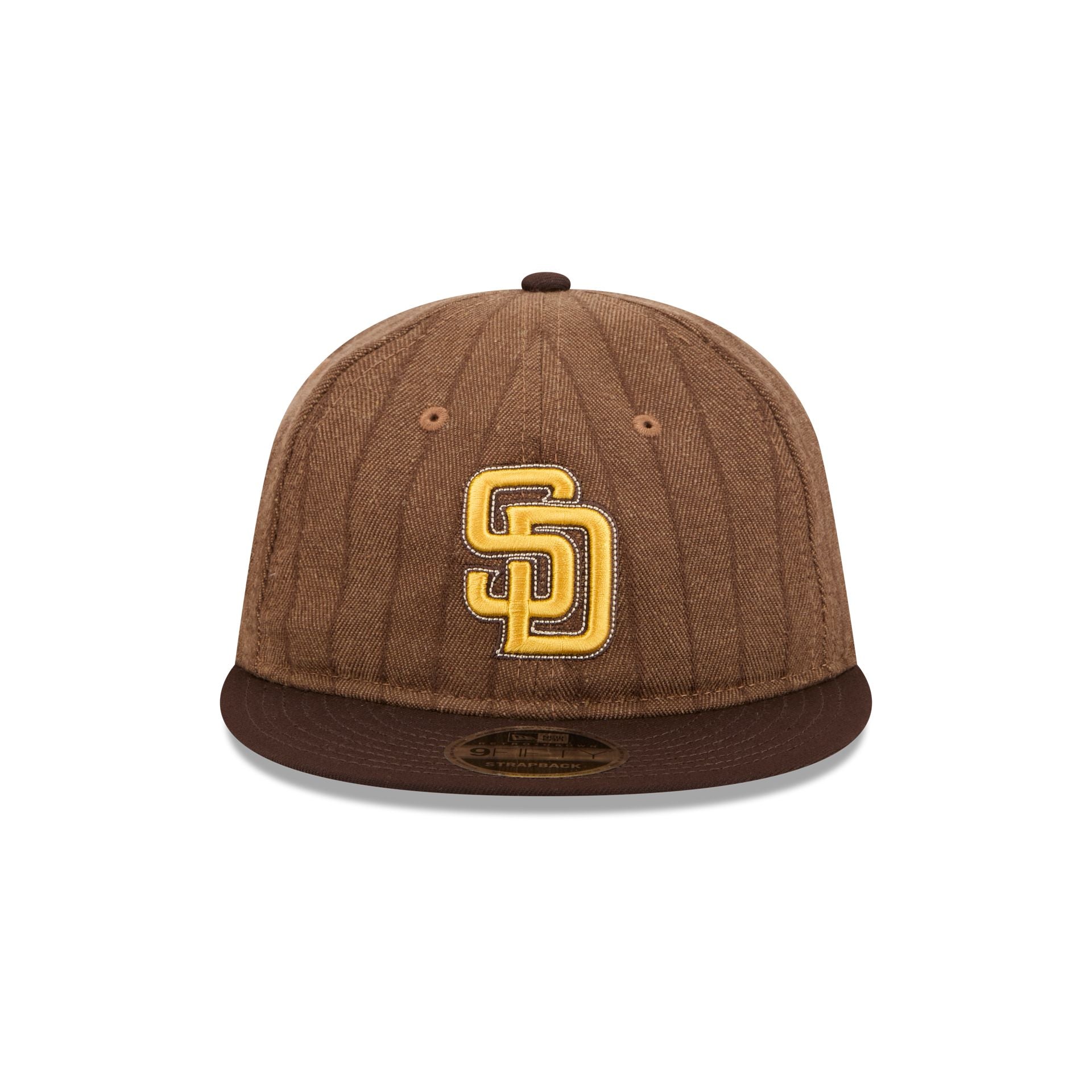 Alternative view of San Diego Padres Three Looms Wool Pinstripe Retro Crown 9Fifty Adjustable Hat