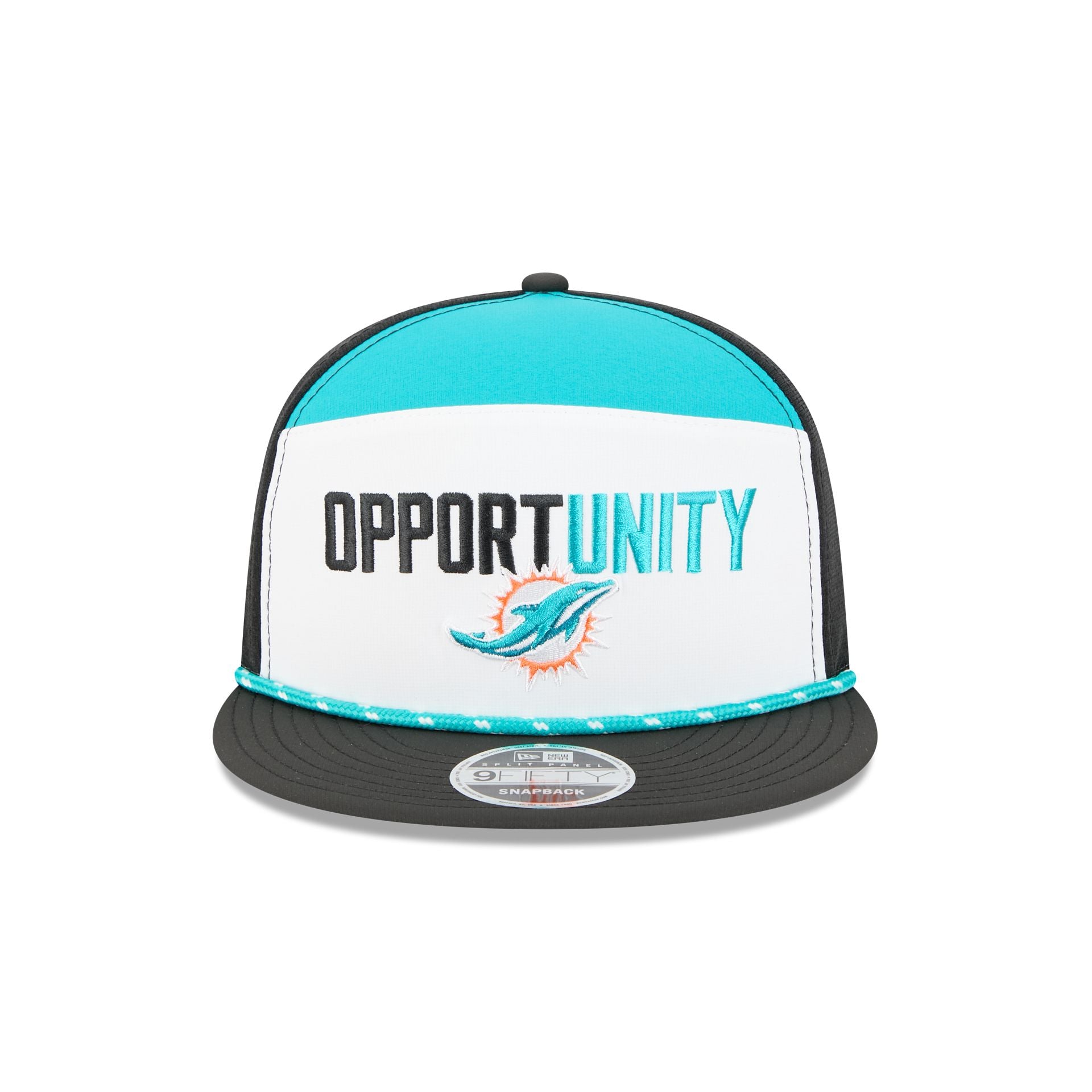 Alternative view of Miami Dolphins 2025 Inspire Change Split Panel 9Fifty Snapback Hat