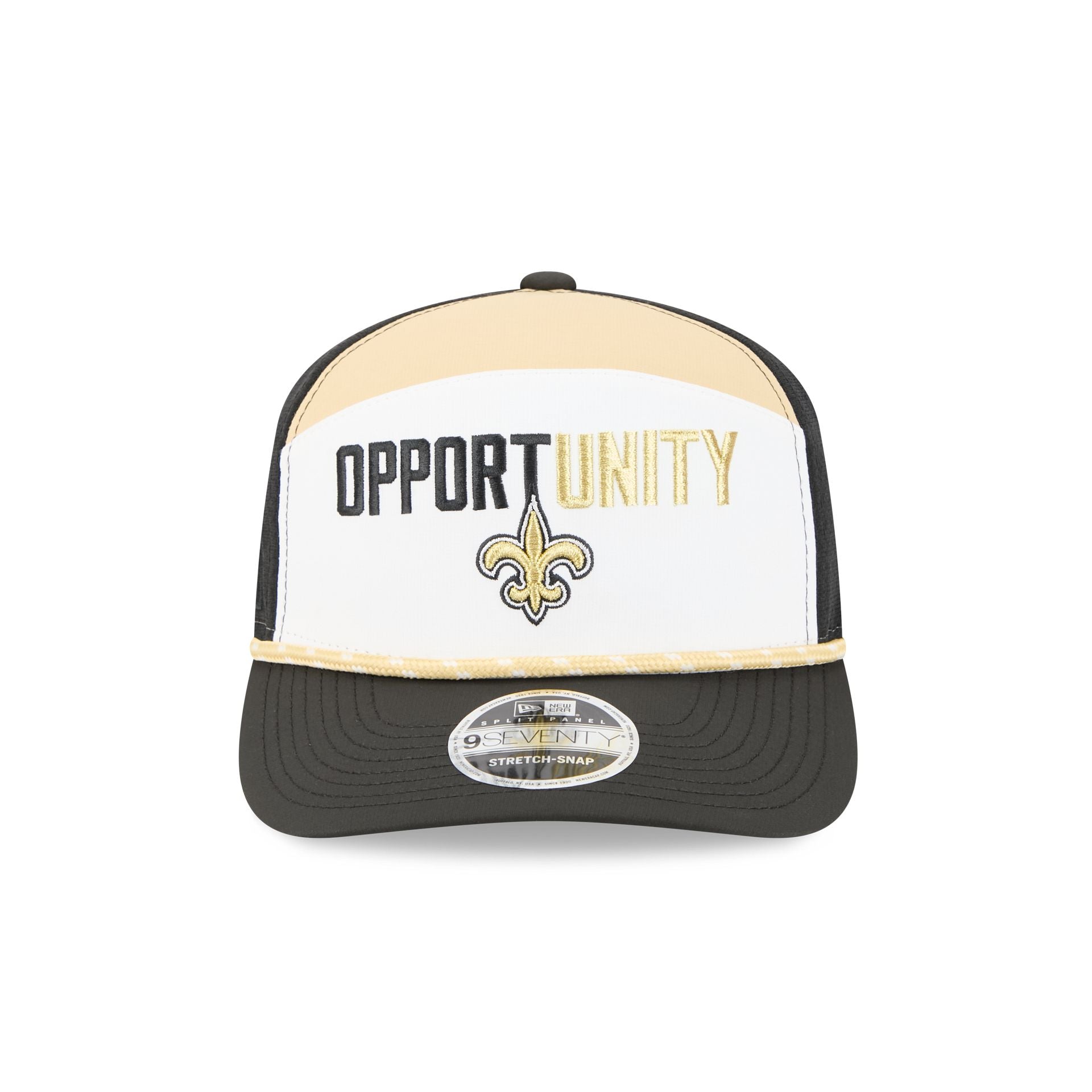 Alternative view of New Orleans Saints 2025 Inspire Change Split Panel 9Seventy Trucker Hat