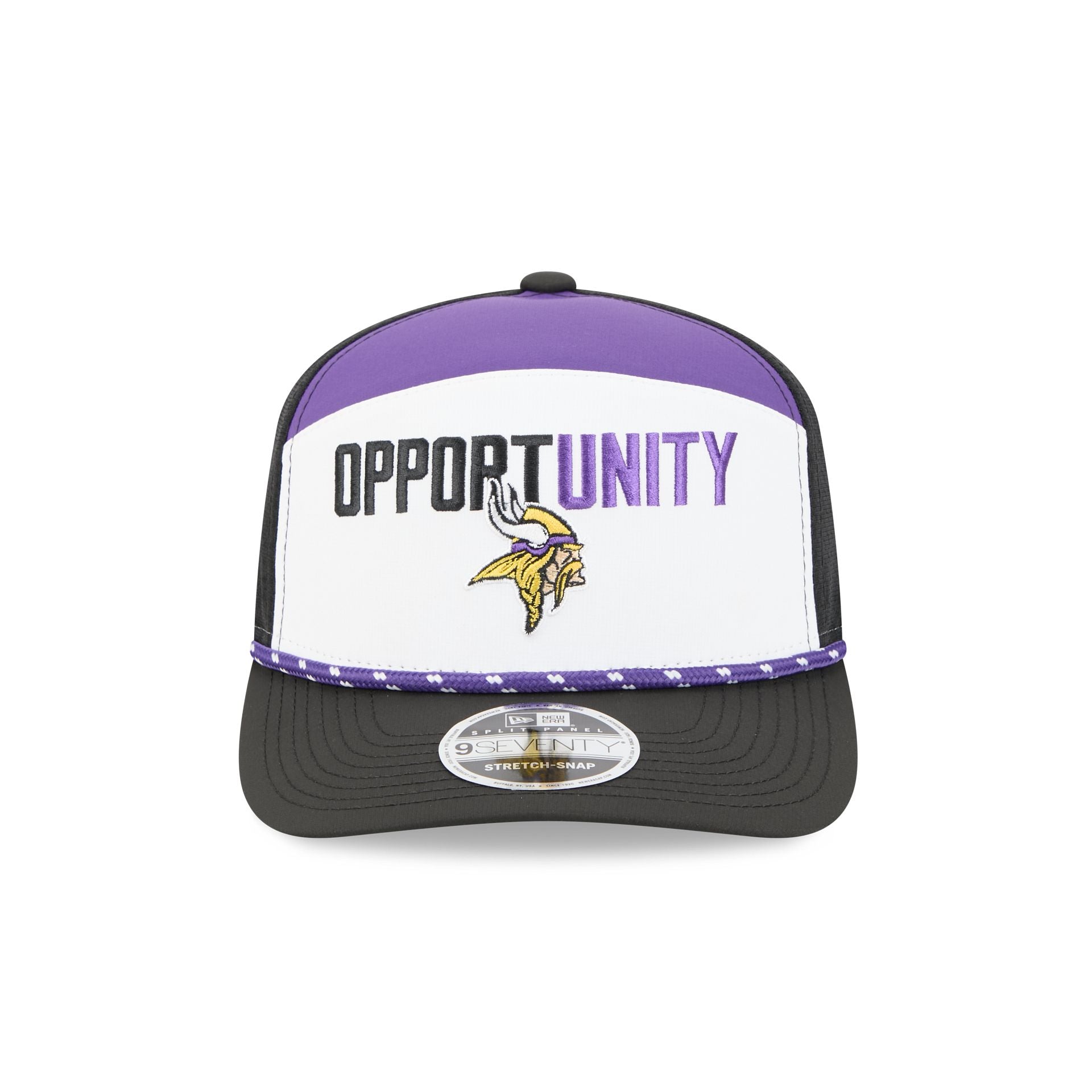 Alternative view of Minnesota Vikings 2025 Inspire Change Split Panel 9Seventy Trucker Hat