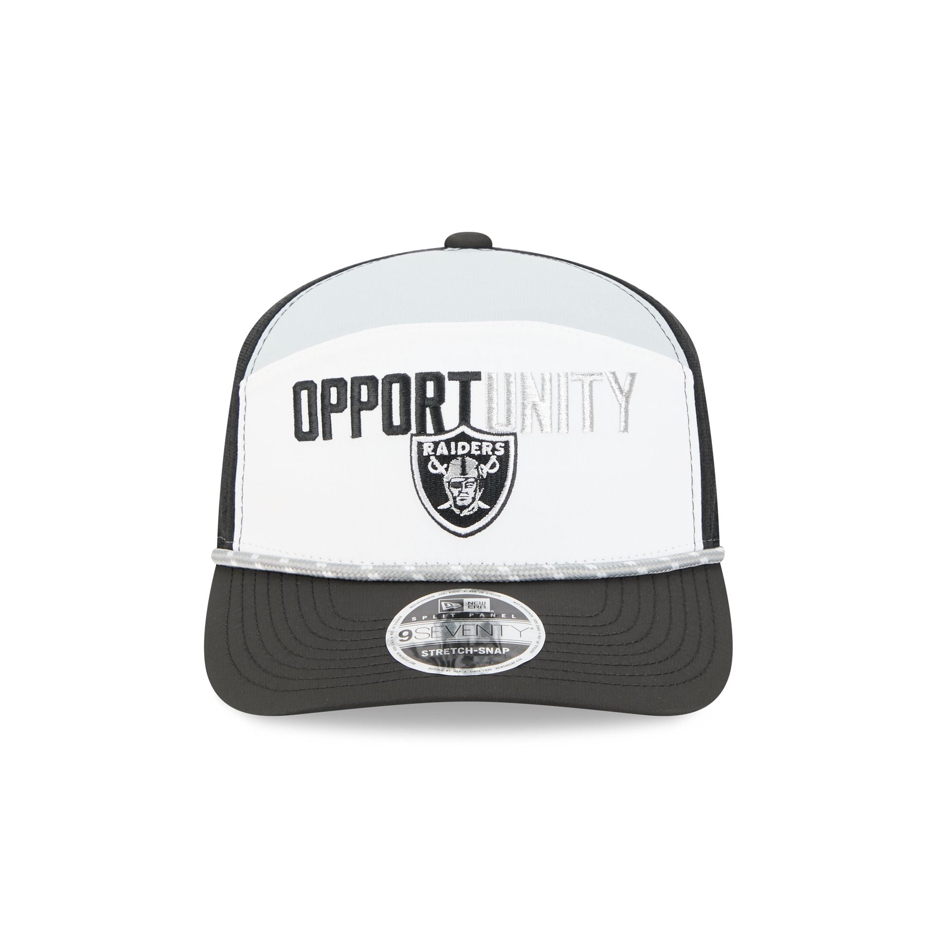 Alternative view of Las Vegas Raiders 2025 Inspire Change Split Panel 9Seventy Trucker Hat