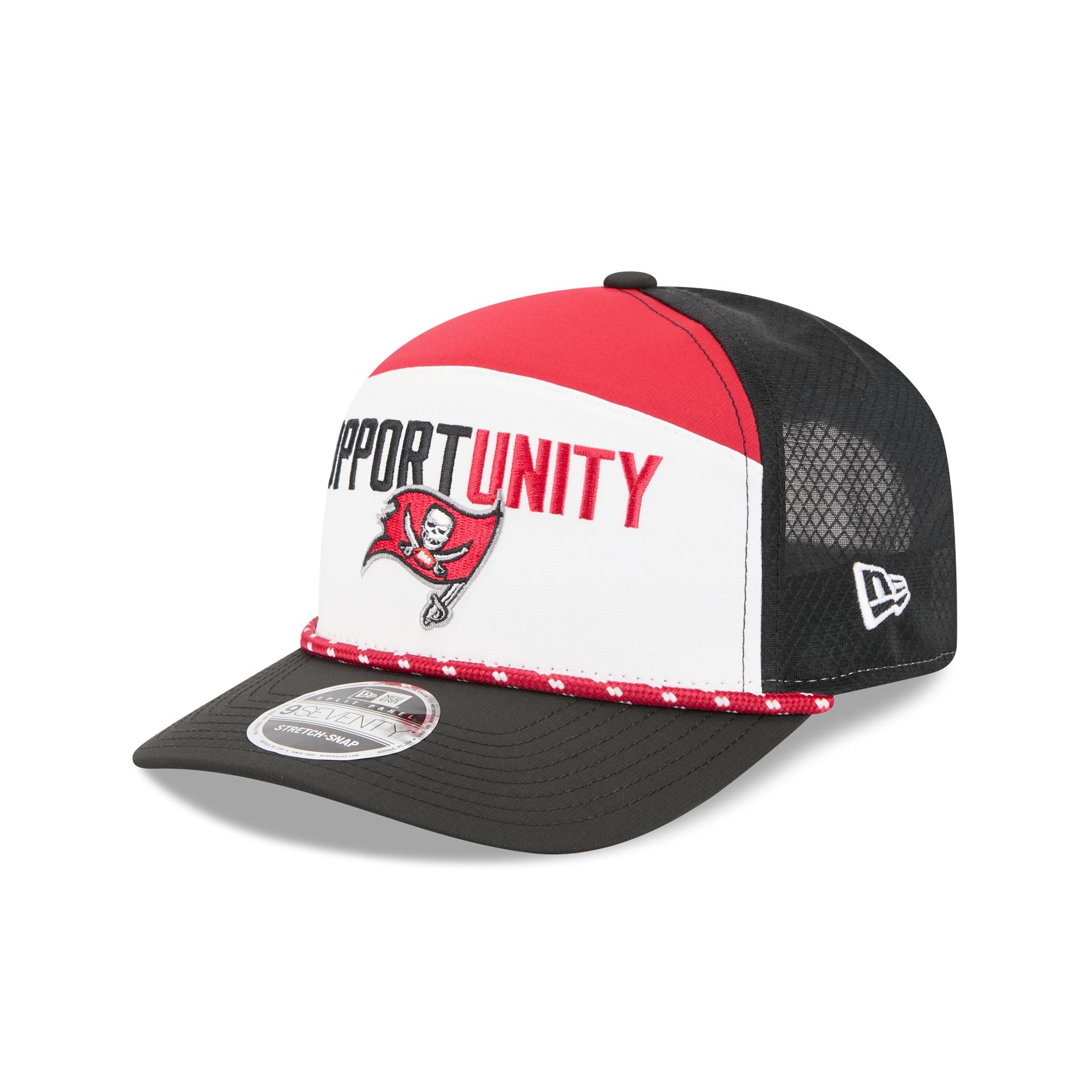 Tampa Bay Buccaneers 2025 Inspire Change Split Panel 9Seventy Trucker Hat
