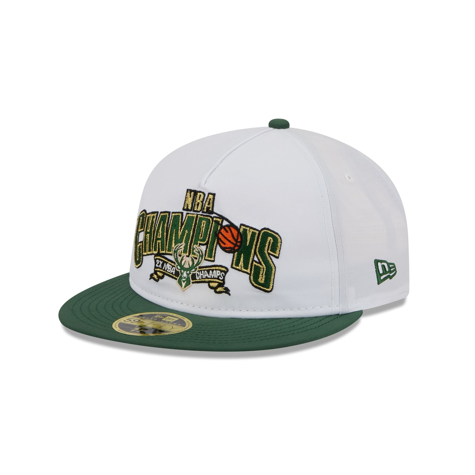 Milwaukee Bucks Champions White Retro Crown 59Fifty Fitted Hat
