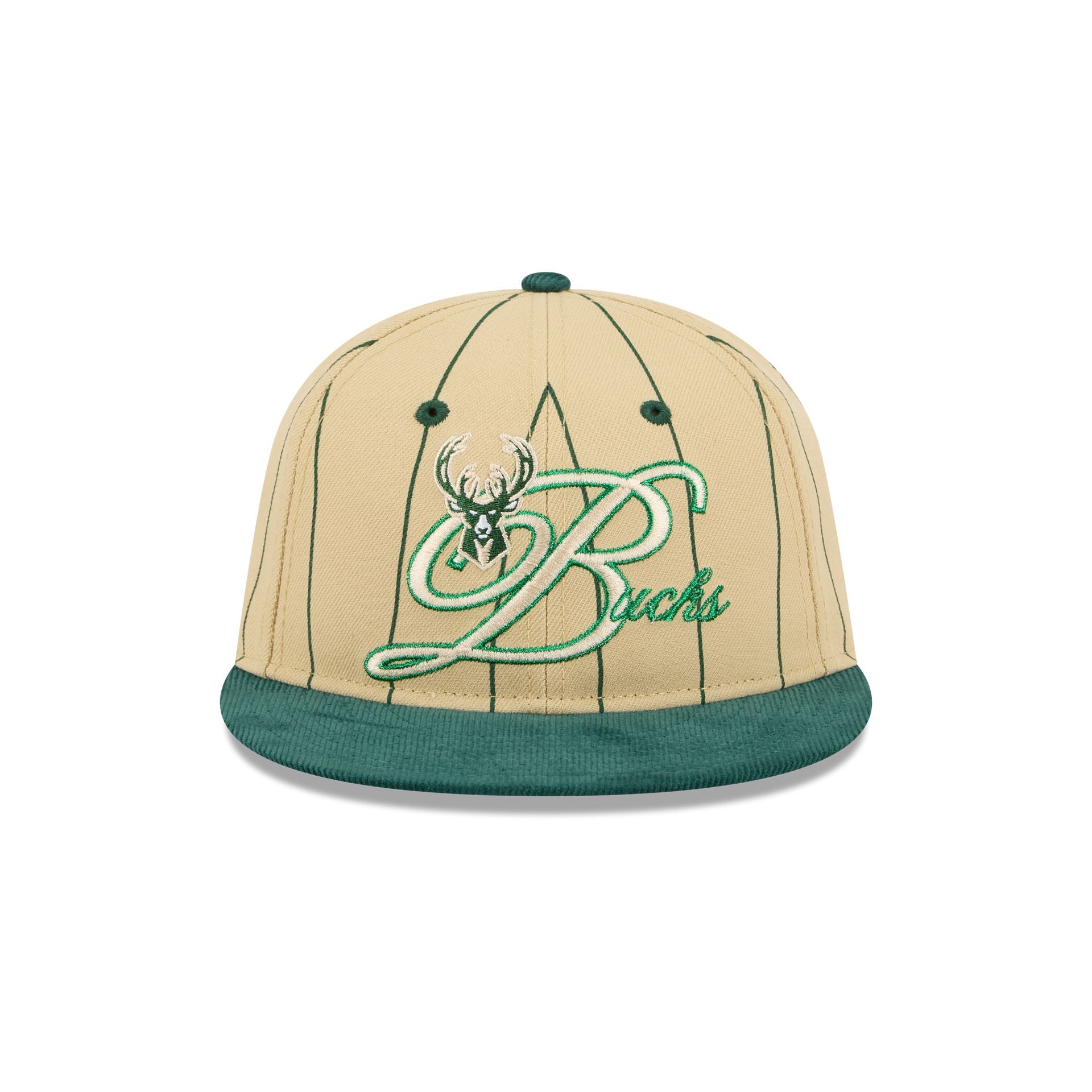 Alternative view of Milwaukee Bucks Pinstripe Script Retro Crown 9Fifty Adjustable Hat