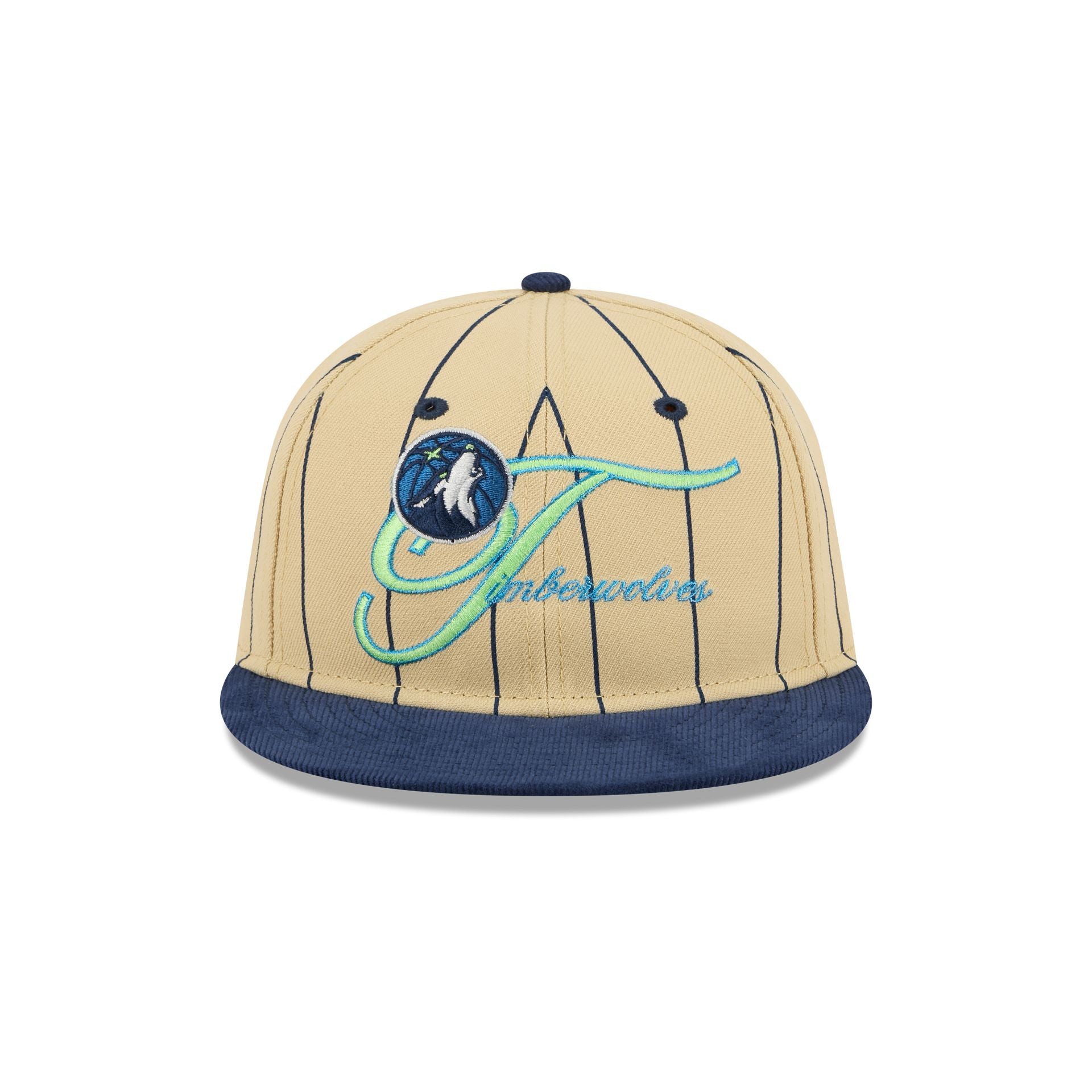Alternative view of Minnesota Timberwolves Pinstripe Script Retro Crown 9Fifty Adjustable Hat