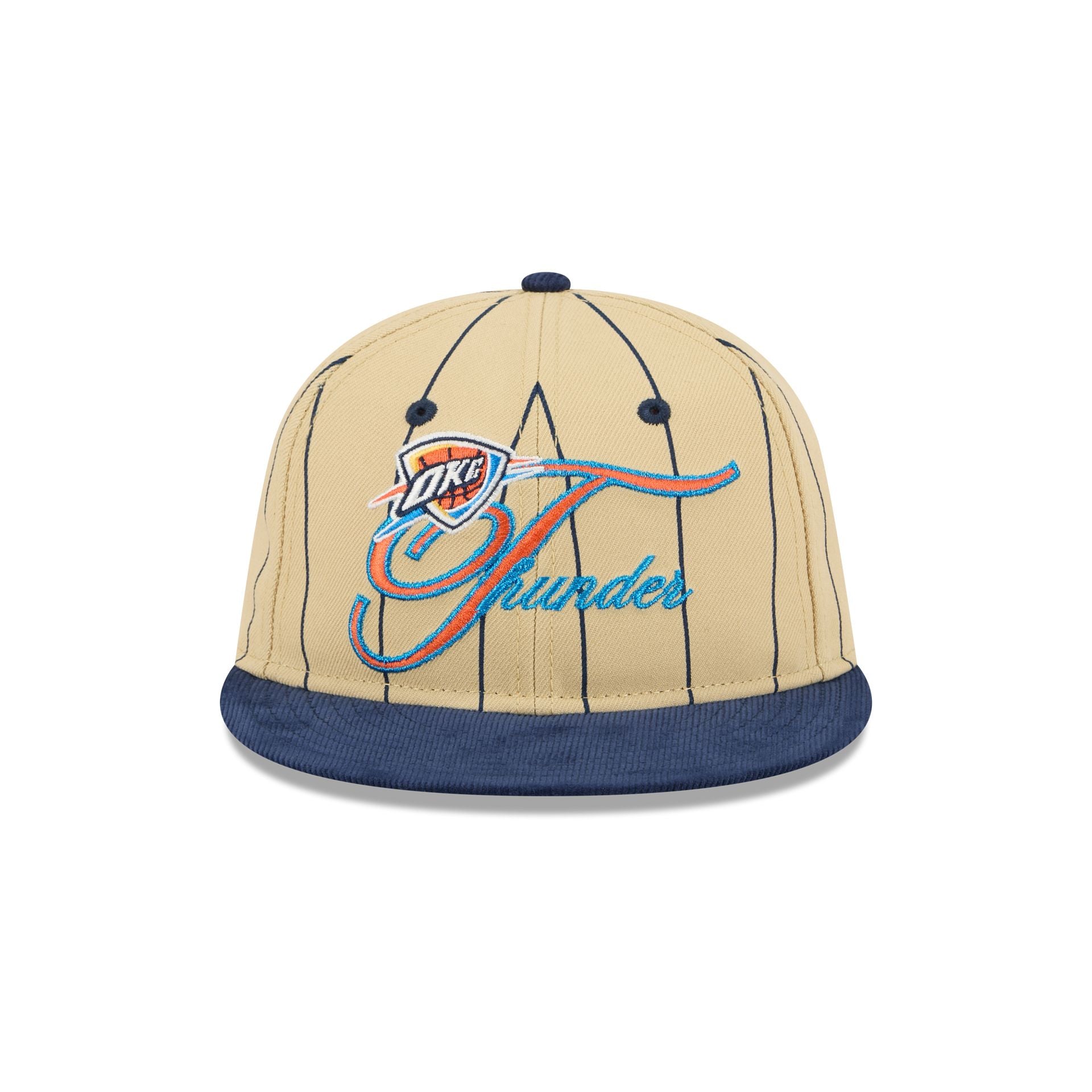 Alternative view of Oklahoma City Thunder Pinstripe Script Retro Crown 9Fifty Adjustable Hat
