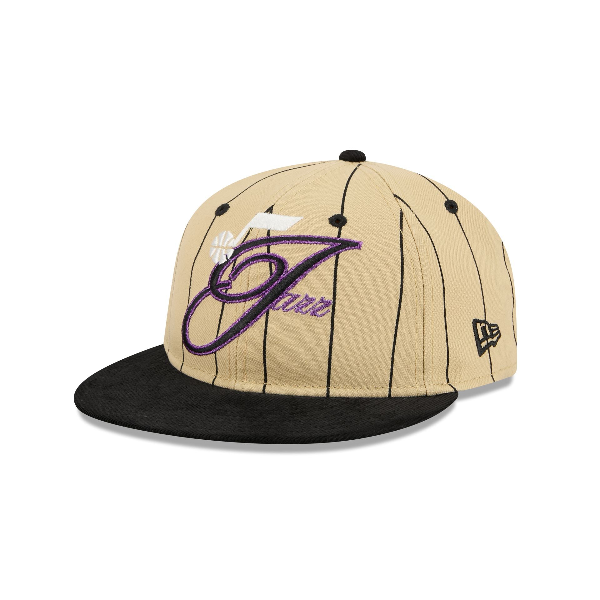 Utah Jazz Pinstripe Script Retro Crown 9Fifty Adjustable Hat