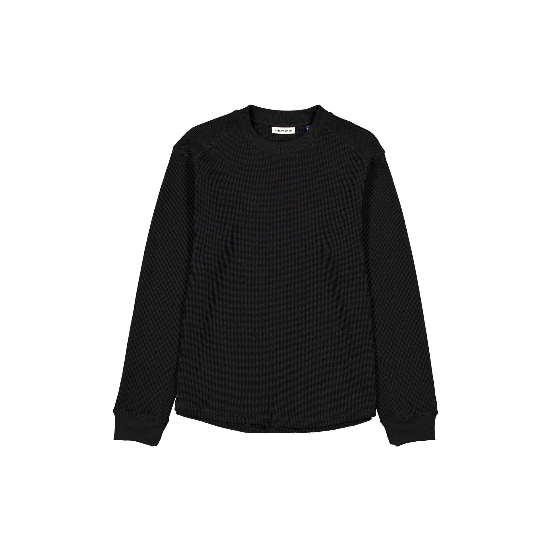 New Era Branded Black Long-Sleeve Waffle T-Shirt