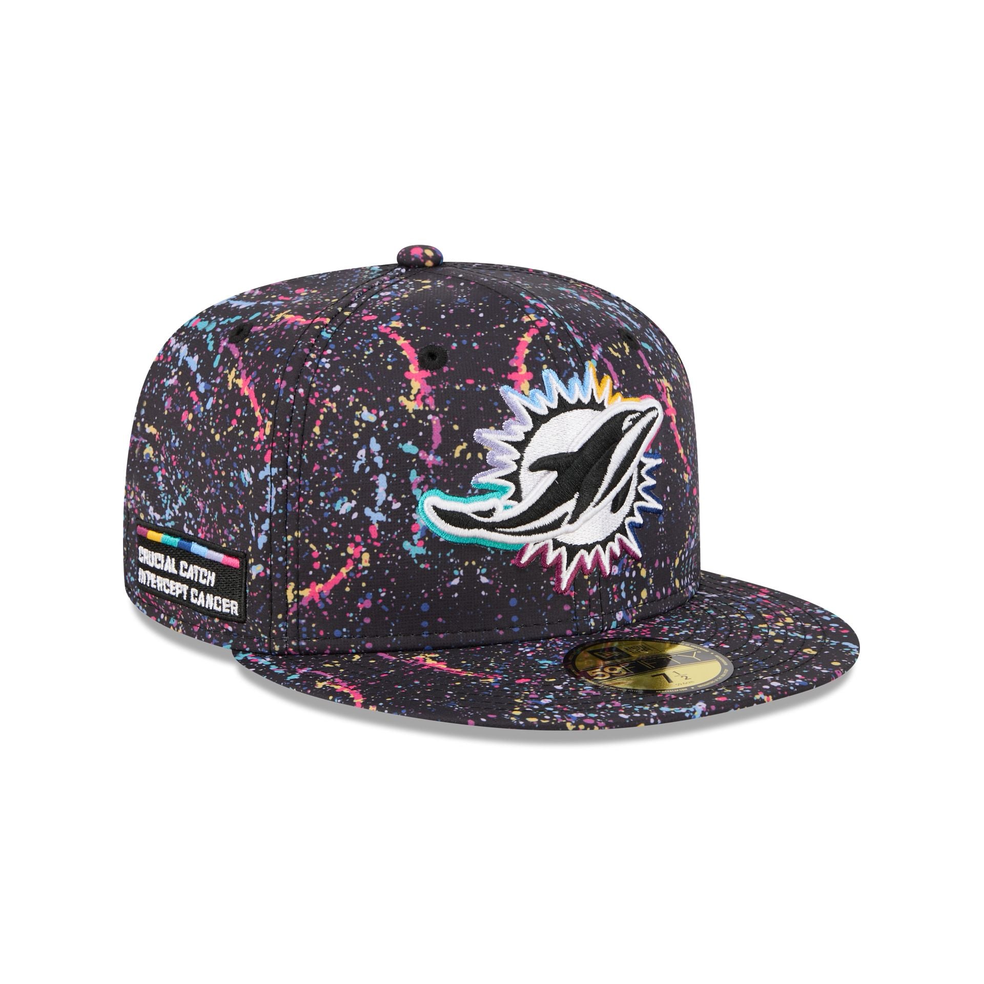 Miami Dolphins 2025 Crucial Catch 59Fifty Fitted Hat